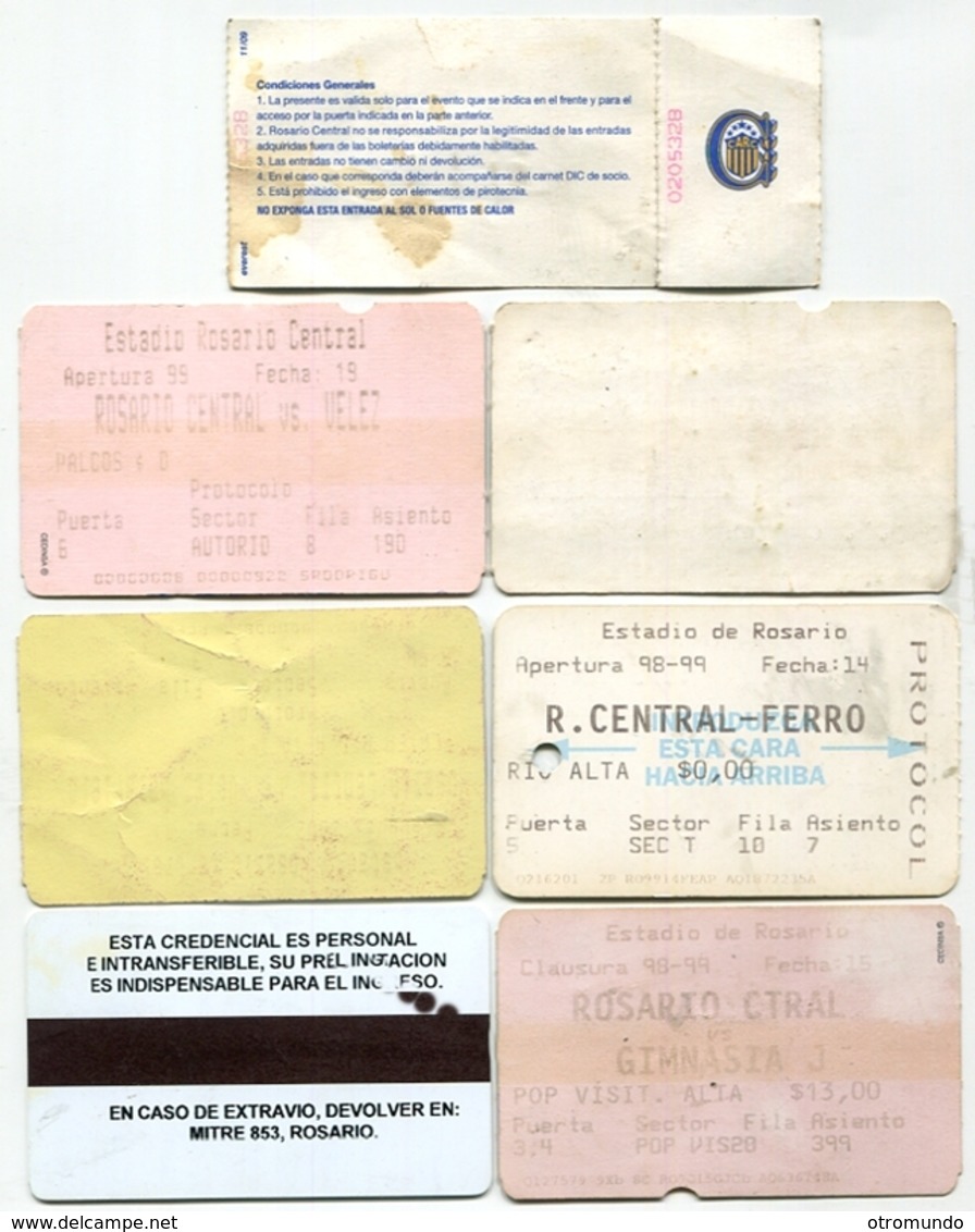 Lot 7 Ticket Entrada Carnets Futbol Soccer Club Rosario Central Argentina - Tickets - Entradas