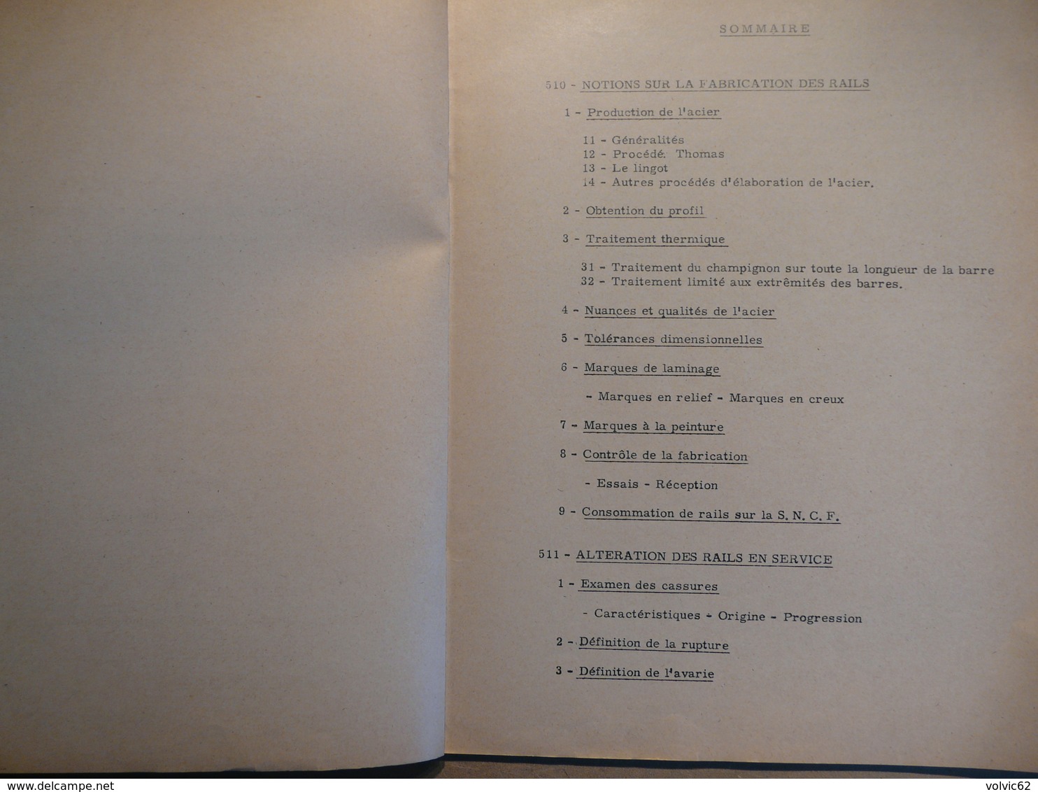 Cahier Formation Cadre Fabrication Des Rails 1958 SNCF Train Cheminot Chemin De Fer - Chemin De Fer & Tramway