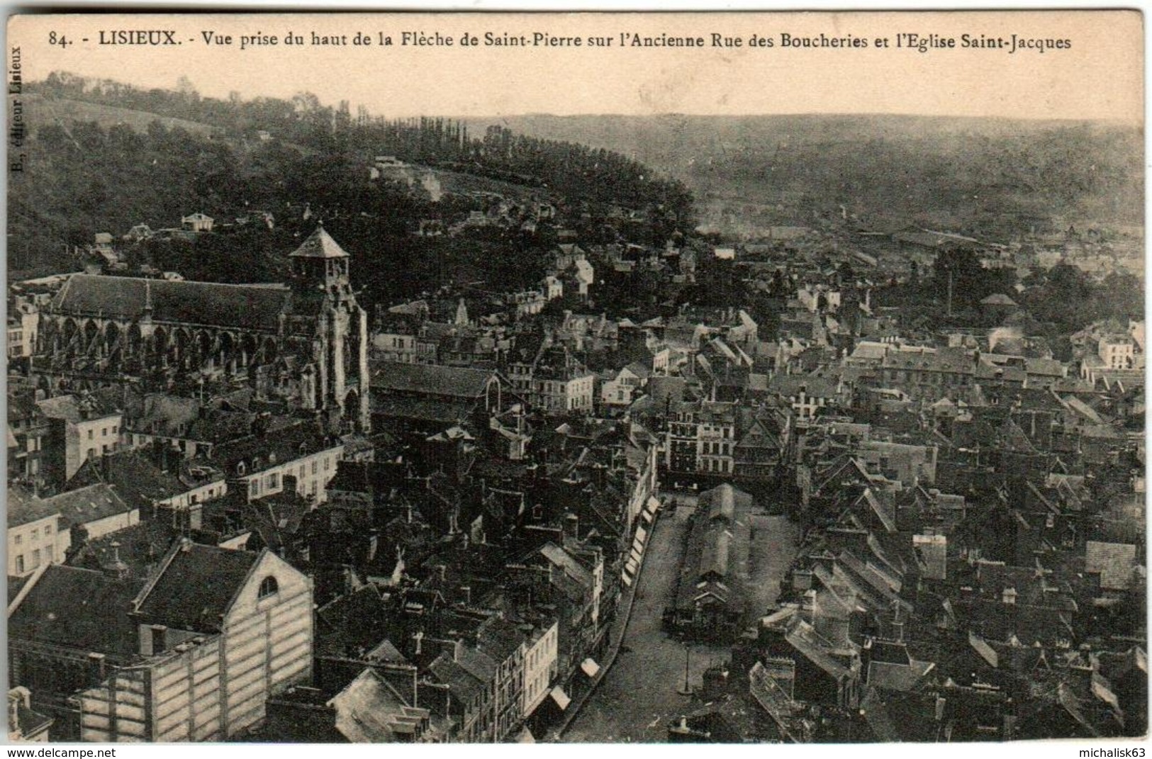 51bst 945 CPA - LISIEUX - VUE PRISE DU HAUT DE LA FLECHE DE SAINT PIERRE - Lisieux