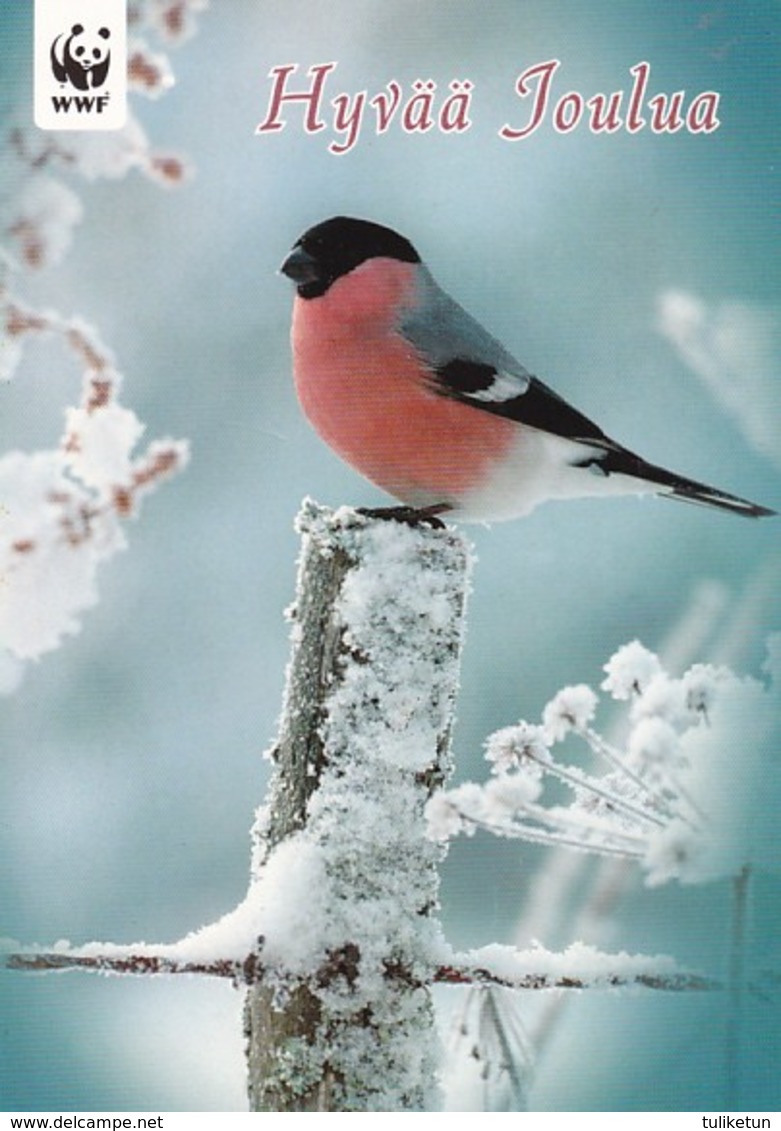 Postal Stationery - Bird - Bullfinch - WWF Panda Logo - Suomi Finland - Postage Paid - Entiers Postaux