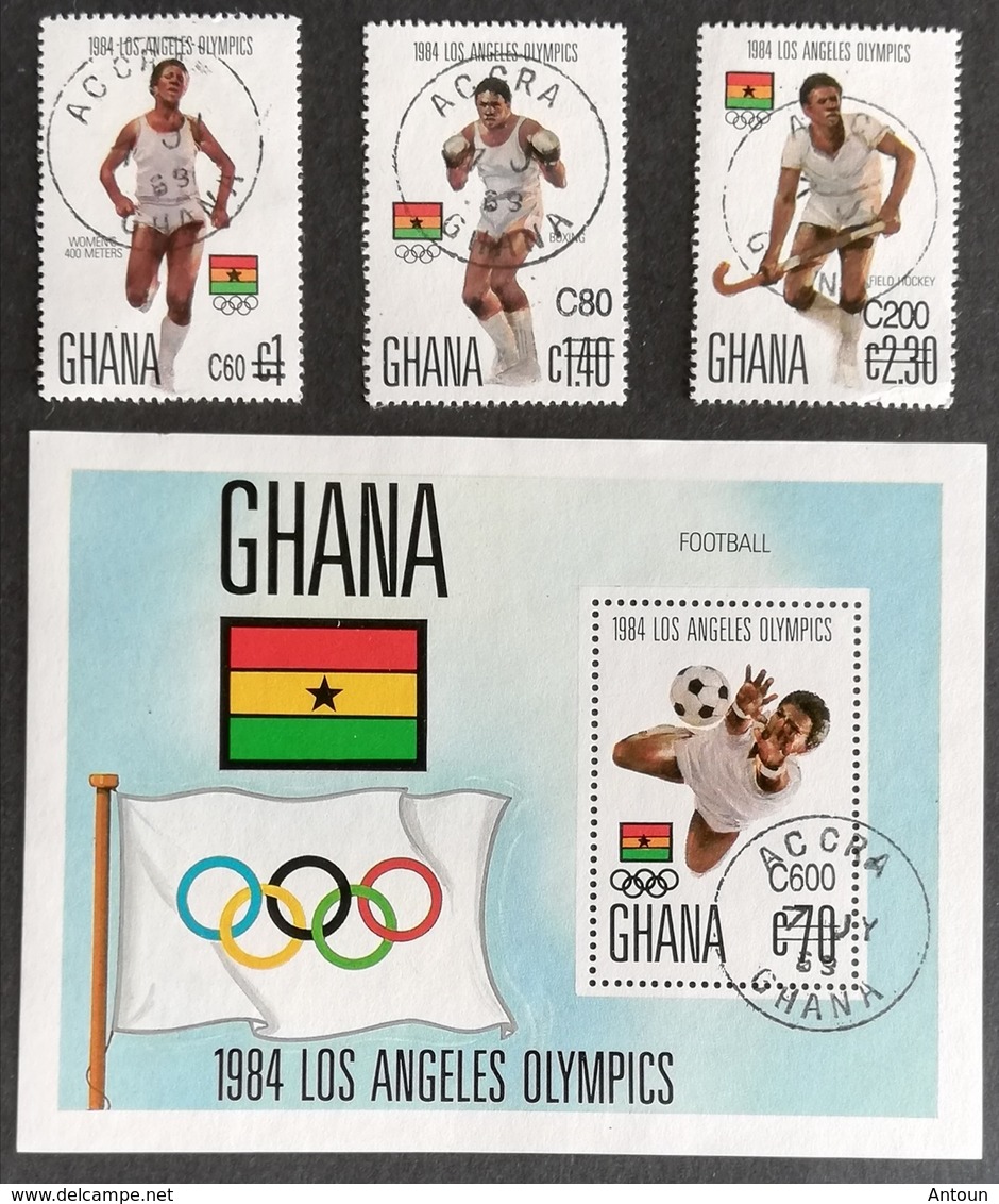 Ghana  1989 Summer Olympics LOT Surcharged With S/S USED - Ghana (1957-...)