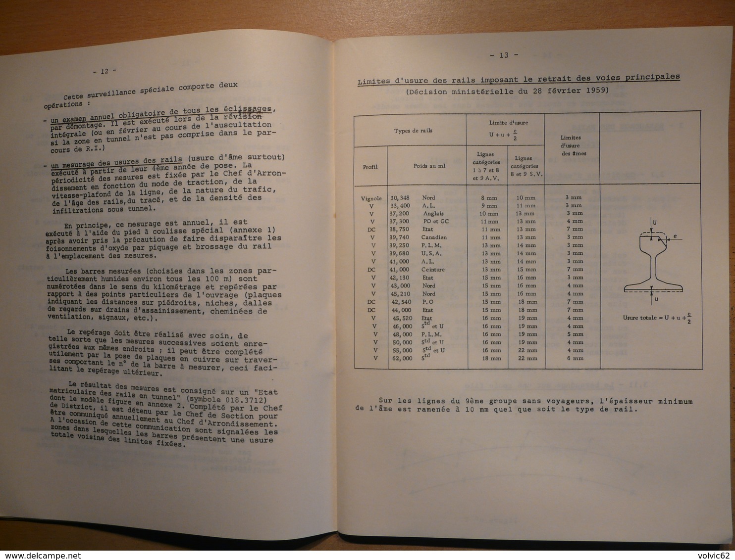 cahier formation cadre revision matériel de voie rail traverse 1968  SNCF train cheminot chemin de fer