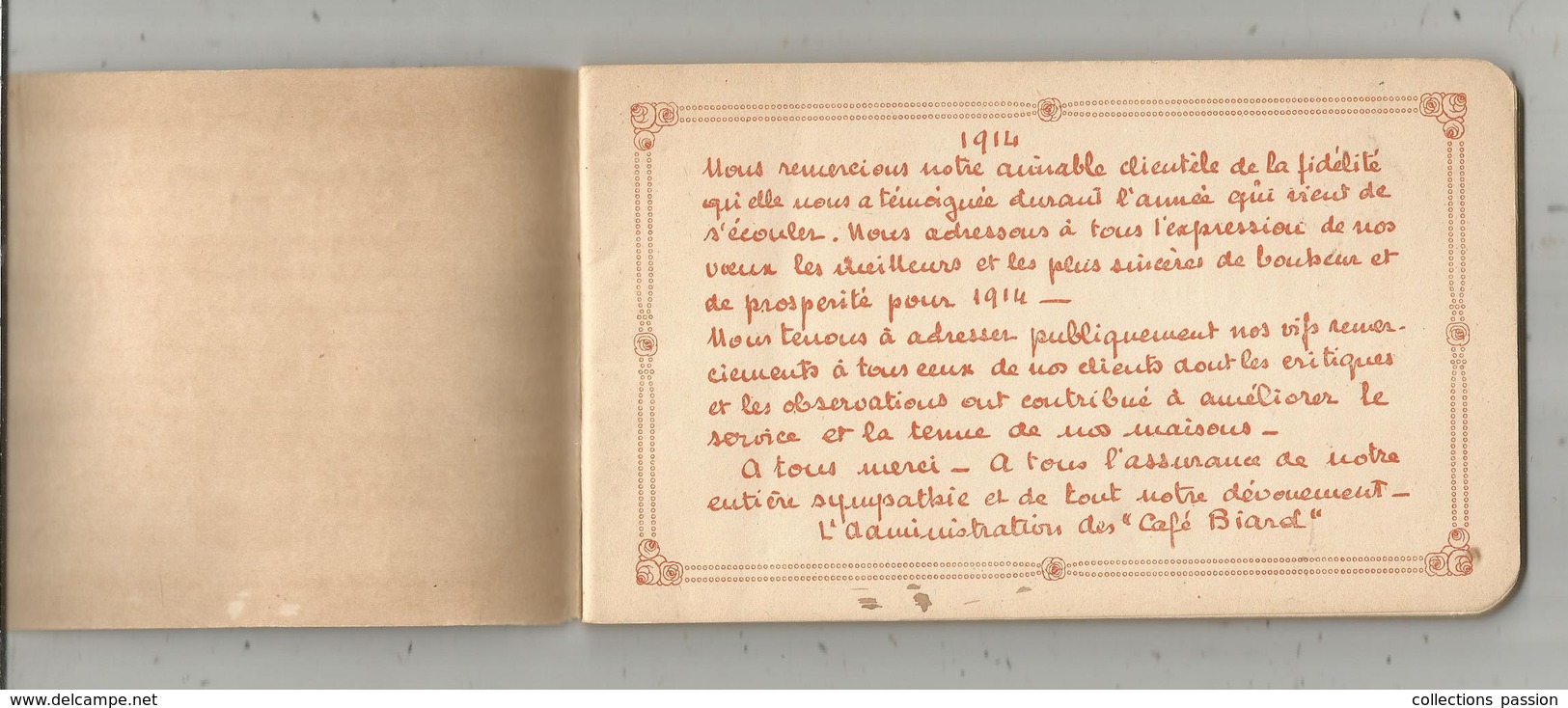 Calendrier 1 Er Trimestre 1914 , 175 X 105 , CAFE BIARD , Publicité : Byrrh, Dubonnet... 7 Scans , Frais Fr 4.55 E - Small : 1901-20