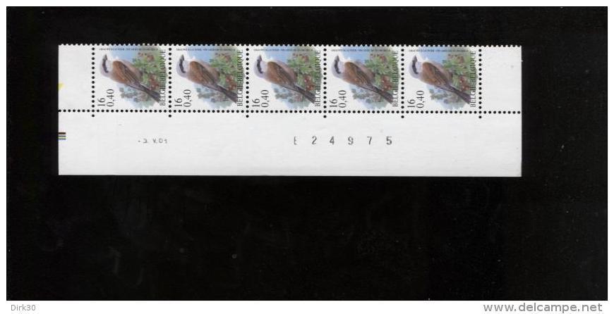 Belgie 2885 Buzin 16Fr/0.40€ 3/5/2001 Onpaar Velnummer Drukdatum Datumstrook Bande Datée Velnr 45569 - 1985-.. Birds (Buzin)