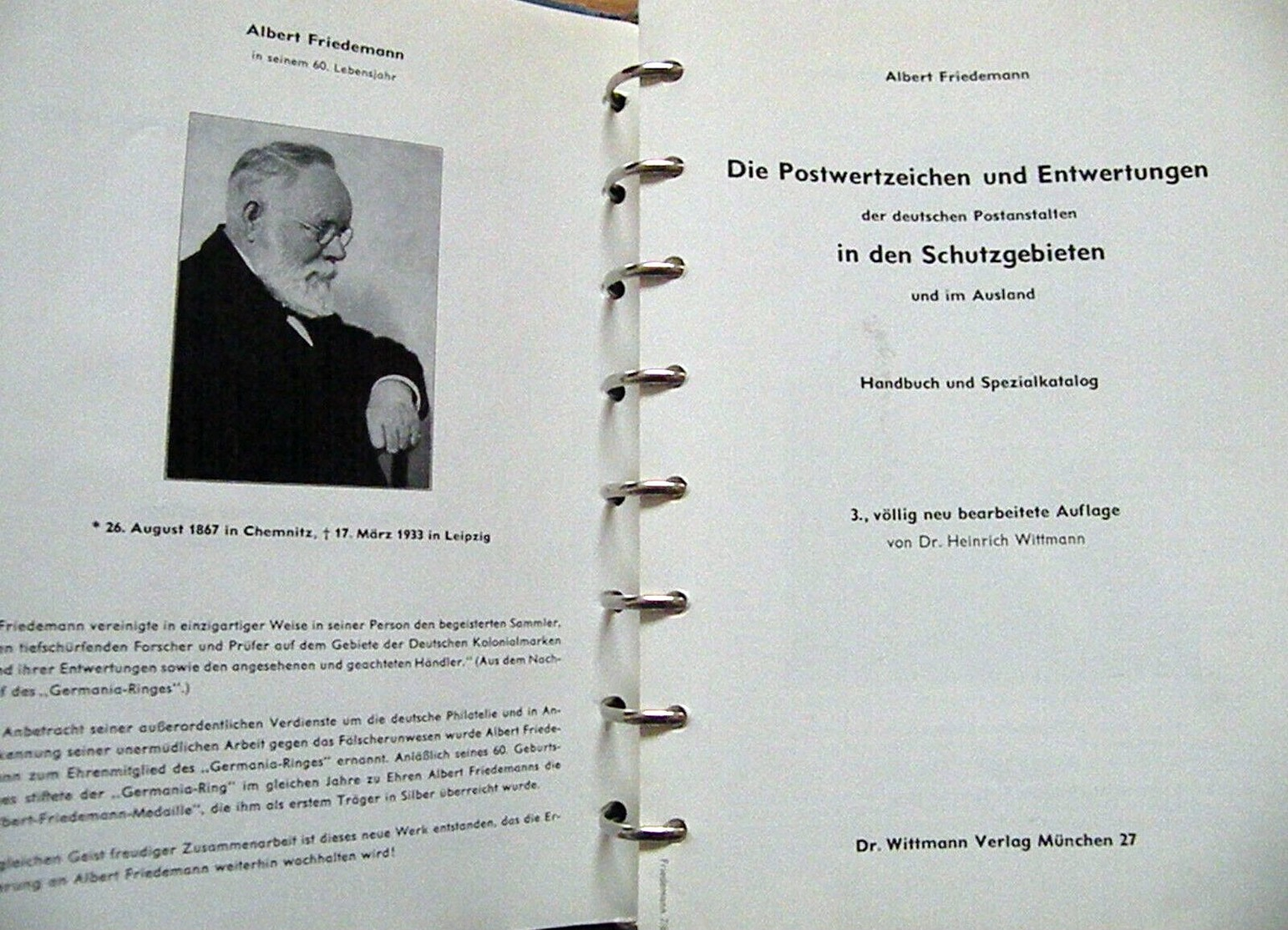 A. Friedemann "Die Postwertzeichen Und Entwertungen Der Deutschen Postanstalten In Den Schutzgebieten Und Im Ausland" - Kolonien Und Auslandsämter