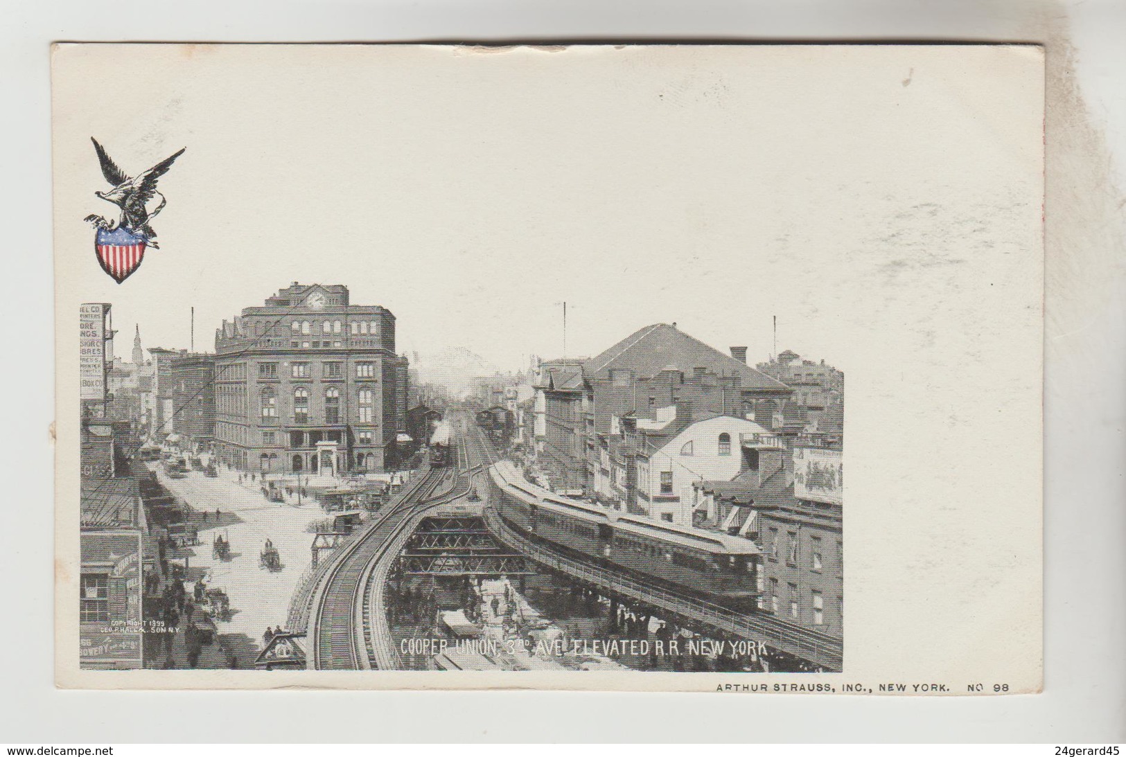 2 CPSM NEW YORK (Etats Unis- Transport COOPER UNION, View Of Broadway (mauvaise Découpe, Non Comptabilisée) - Transportes