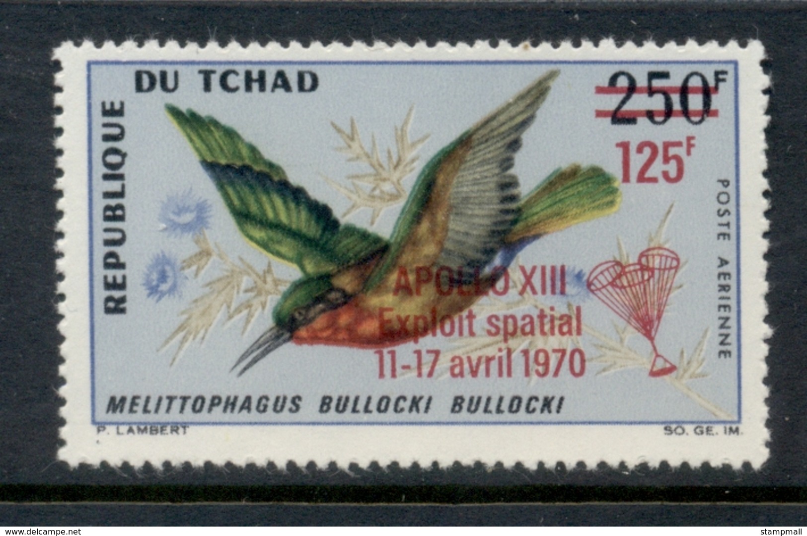 Chad 1970 Bird, Opt Apollo XIII MUH - Tsjaad (1960-...)