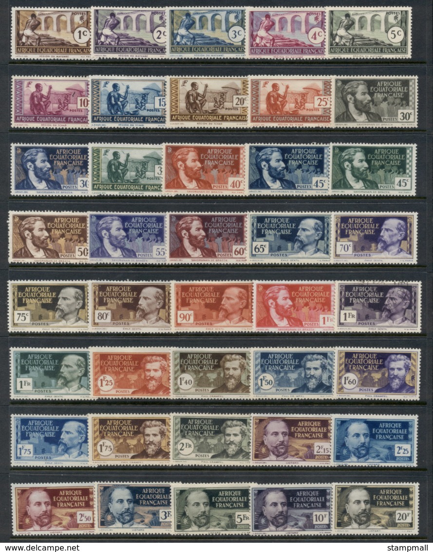 French Equitorial Africa 1937-40 Pictorials MLH/FU - Unused Stamps