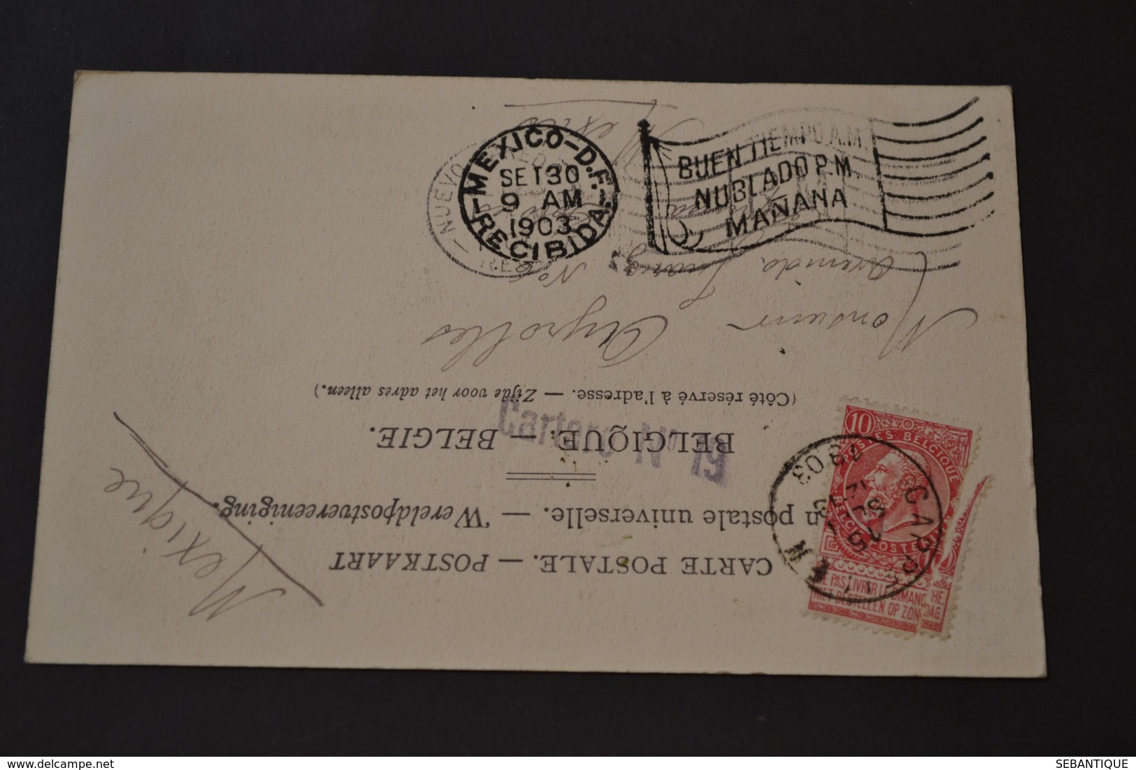 Carte Postale 1903 Pour Le Mexique Camp De Brasschaet Artillerie De Campagne - Autres & Non Classés