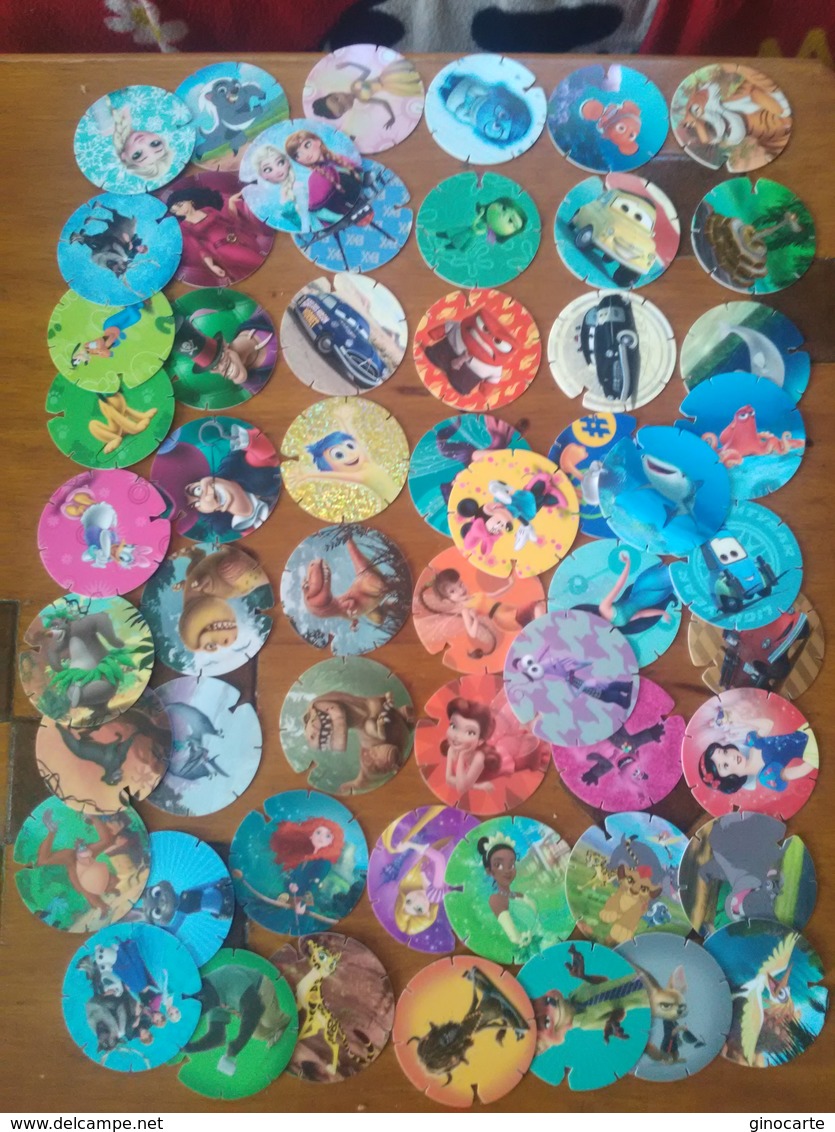 Lot De 52 Differents Pogs Pog Caps Taps Disney Pixar En Plastique - Other & Unclassified