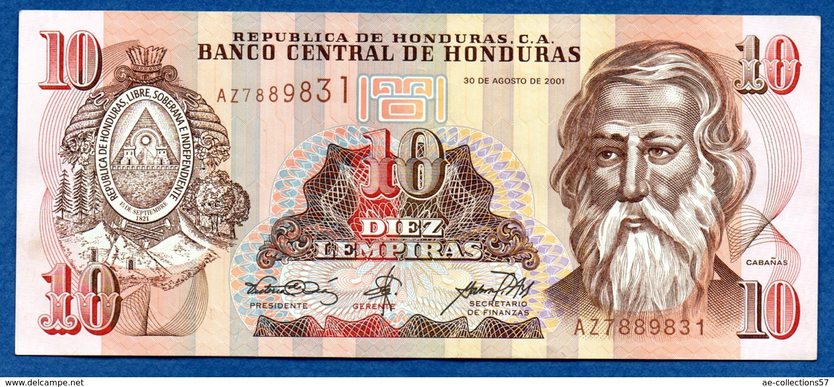 Honduras -  10 Lempiras 2001   - état  TTB+ - Honduras