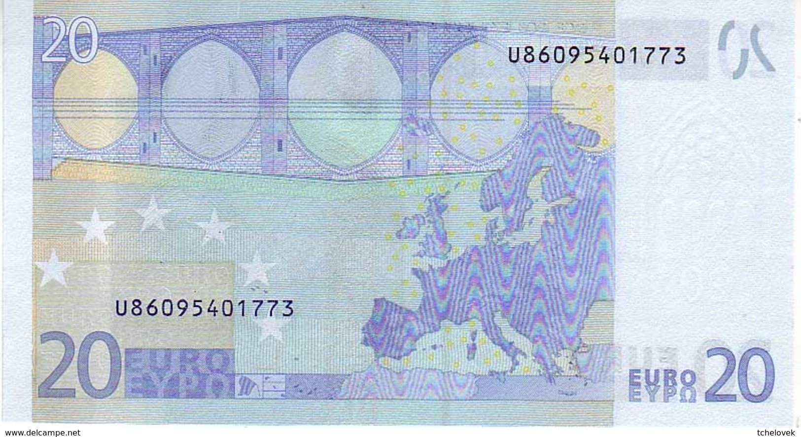 (Billets). 20 Euros 2002 Serie U, L087A2, N° U 86095401773,  Signature 3 Mario Draghi UNC - 20 Euro