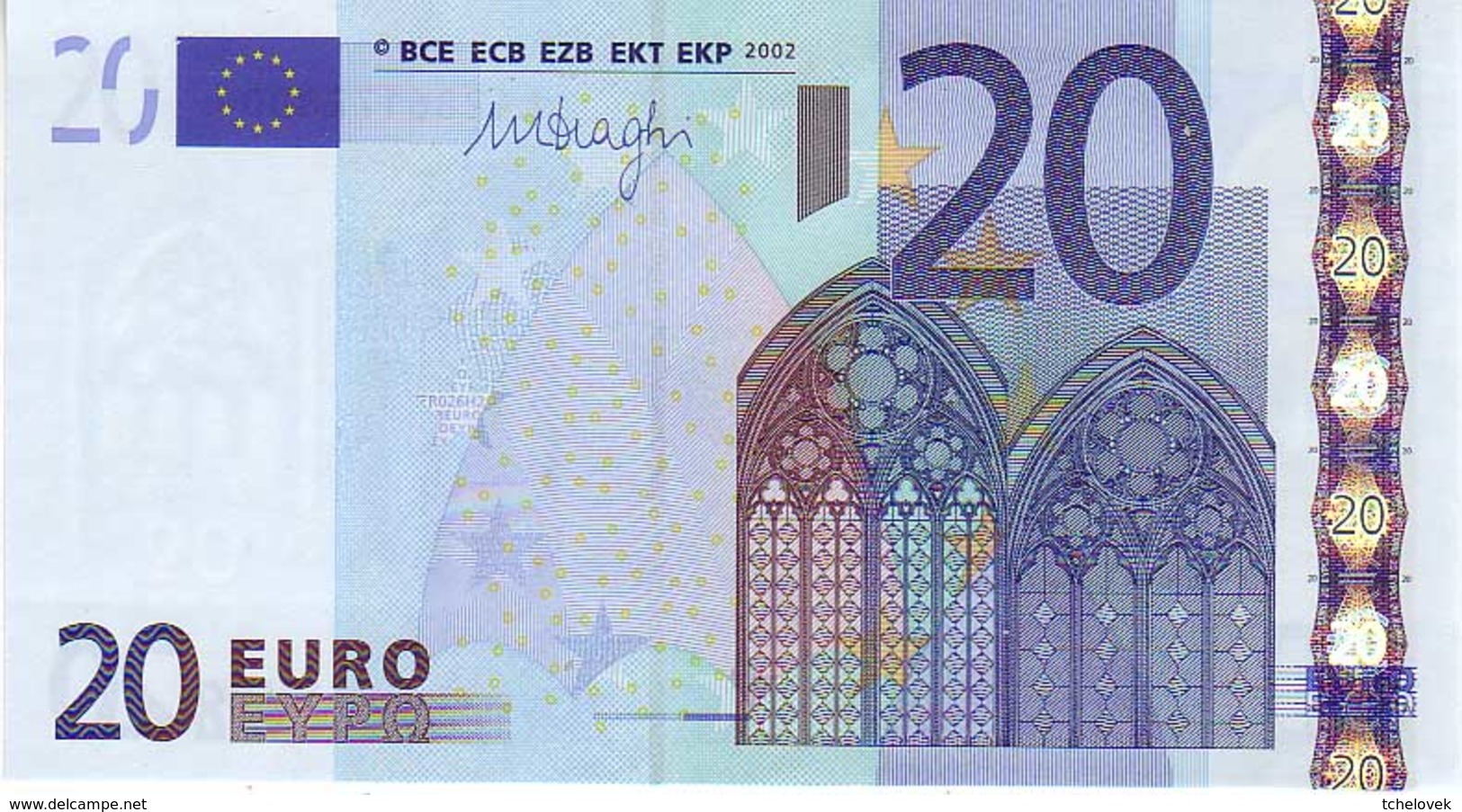 (Billets). 20 Euros 2002 Serie L, R026H2, N° L 42861728813,  Signature 3 Mario Draghi UNC - 20 Euro