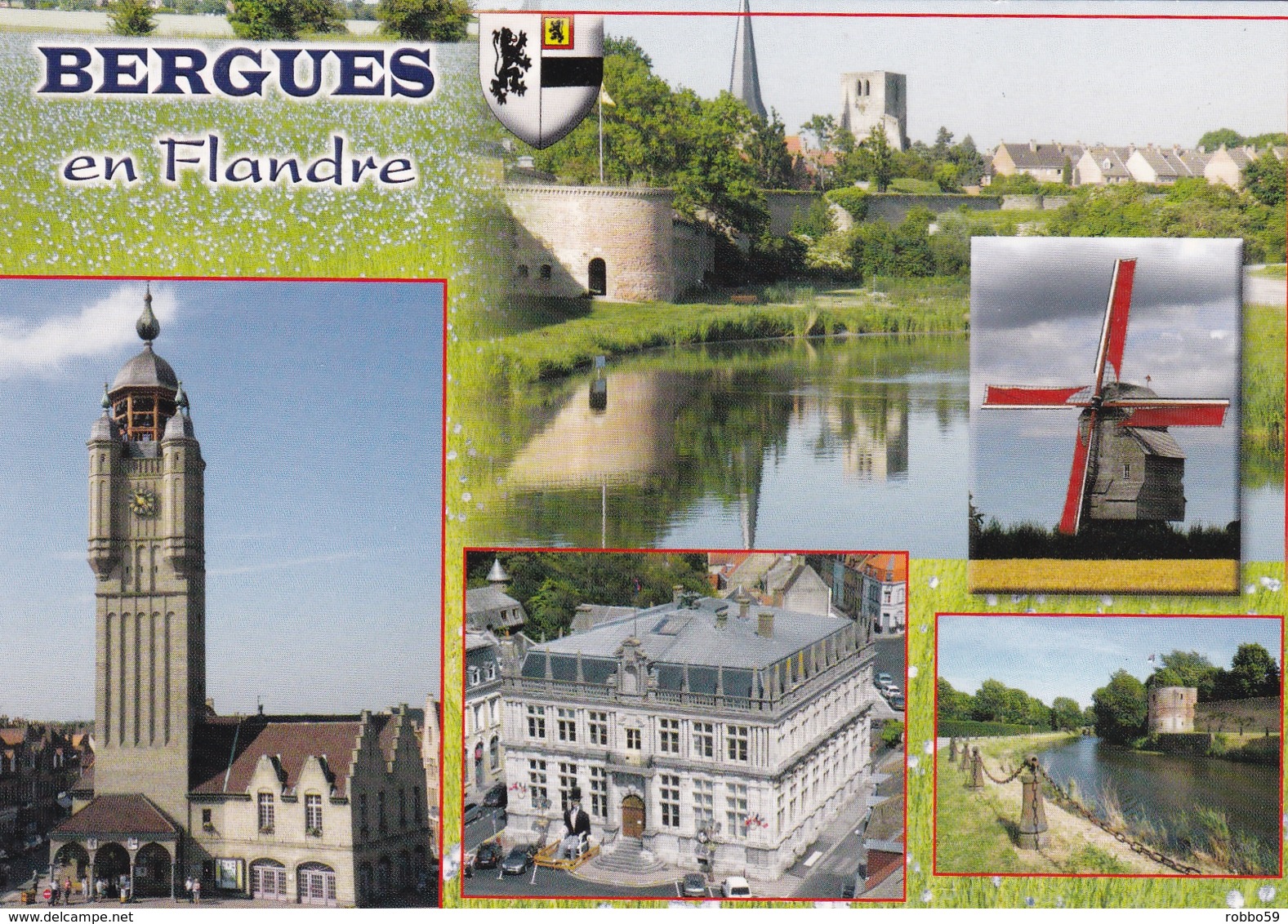 France Bergues En Flandre Various Views Postcard Used Good Condition - Bergues