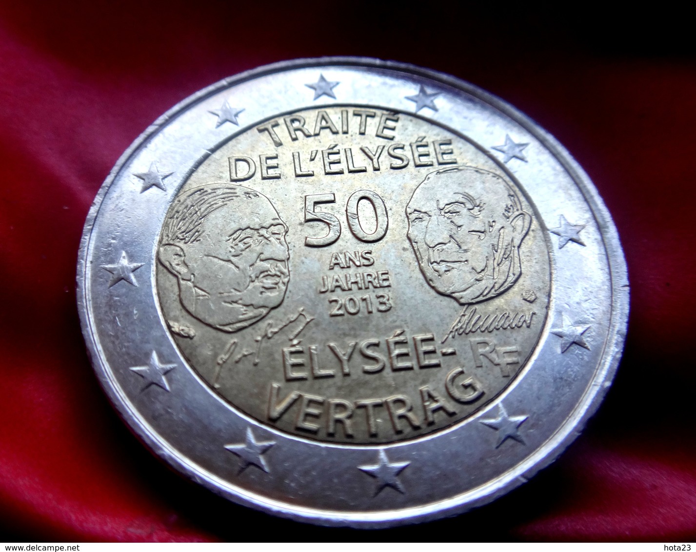 France 2 Euro 2013 "Franco-German Friendship, Elysee Treaty  CIRCULATED COIN - Frankrijk