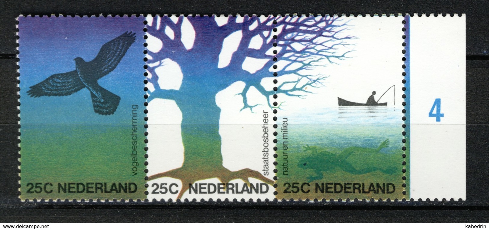 Nederland Pay Bas Olanda Netherlands 1974, Nature Bird Tree **, MNH - Ongebruikt