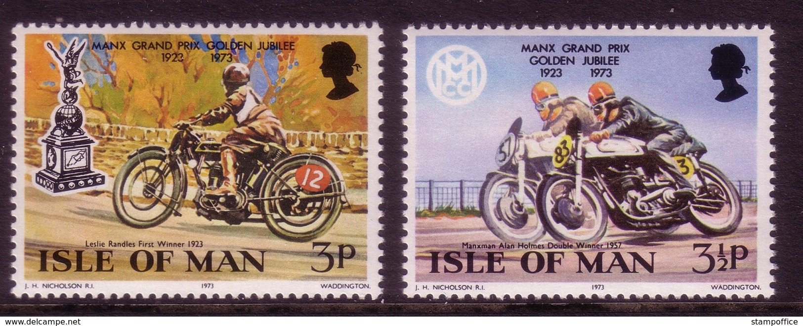 ISLE OF MAN MI-NR. 33-34 ** 50 JAHRE MOTORRADRENNEN - Isla De Man