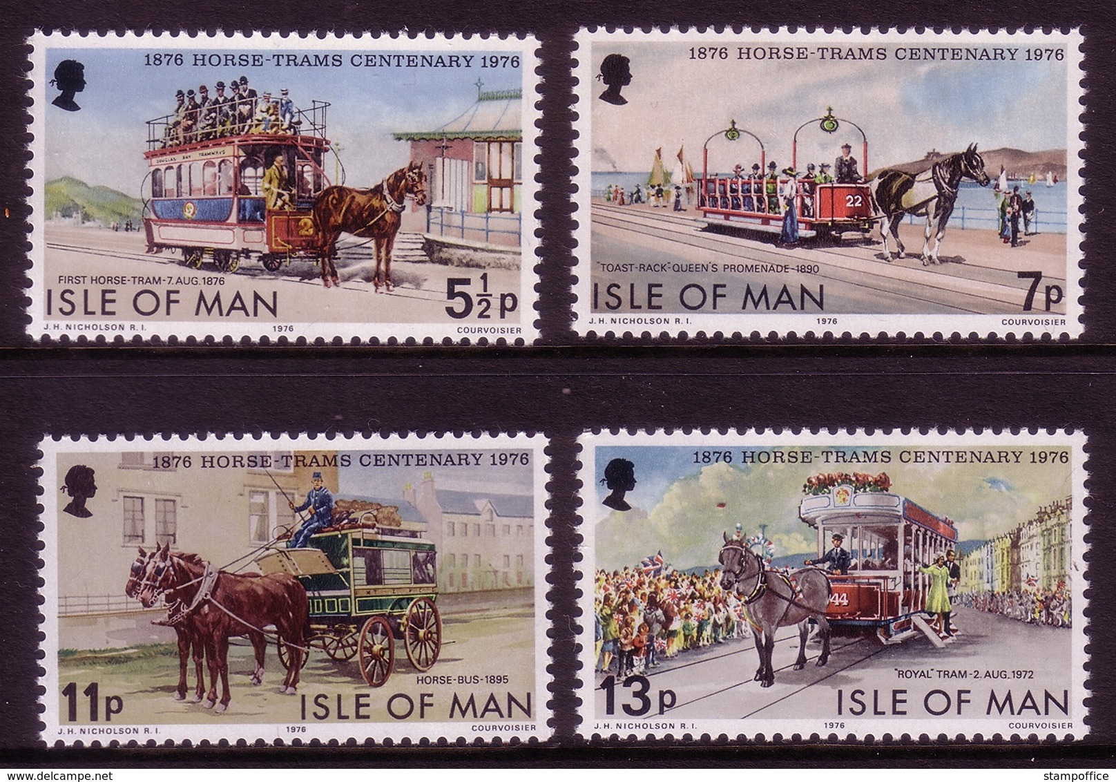 ISLE OF MAN MI-NR. 78-81 ** 100 JAHRE PFERDEBAHN IN DOUGLAS 1976 - Man (Insel)