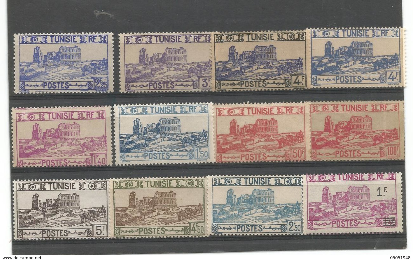 12 Timbres Amphitéatre Charniéres  (clafdcpeti2) - Unused Stamps