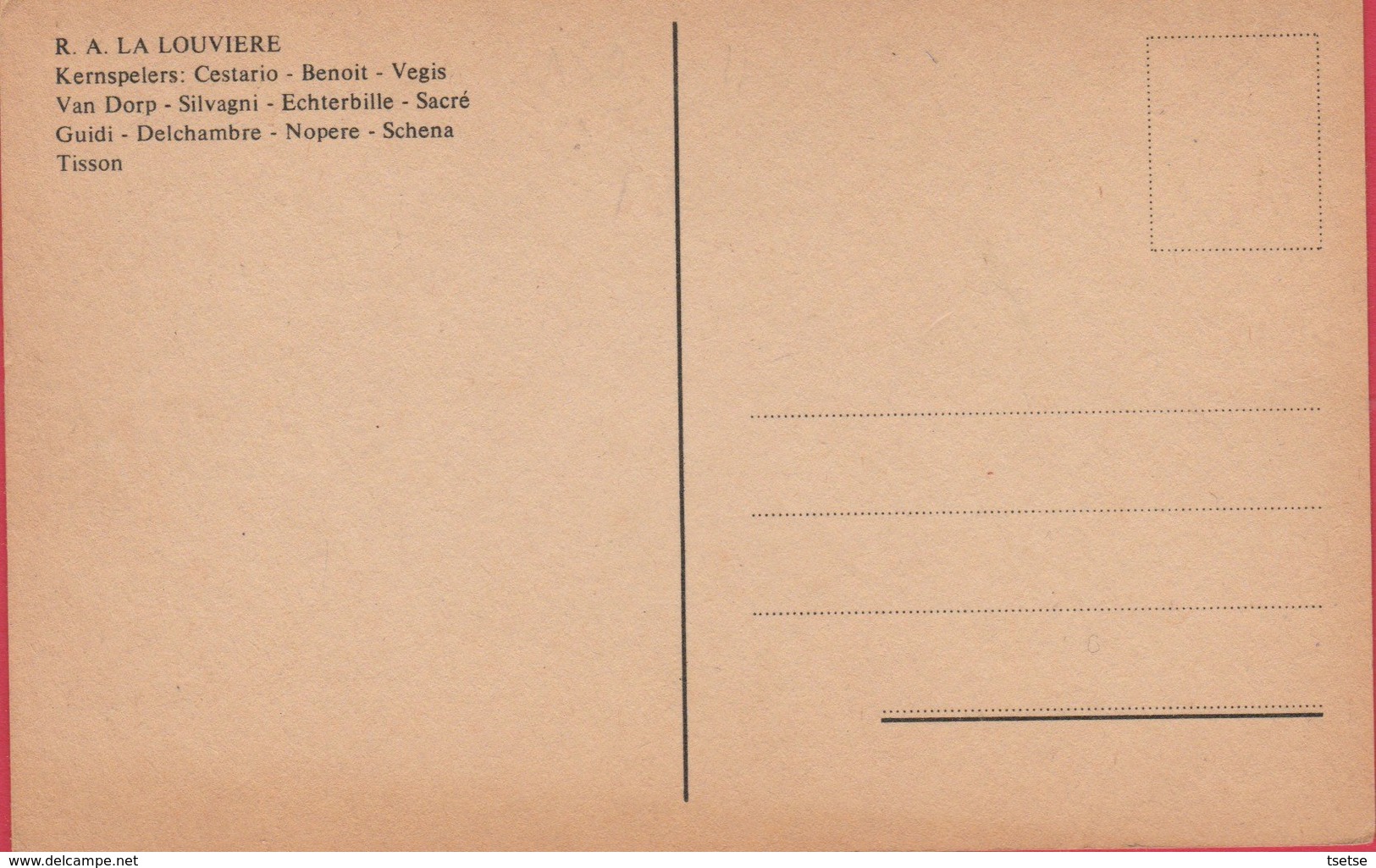 Football - Equipe R.A. La Louvière  - Saison 1970-71 - Delchambre ,Schena, Silvagni ... Etc ( Voir Verso ) - Voetbal