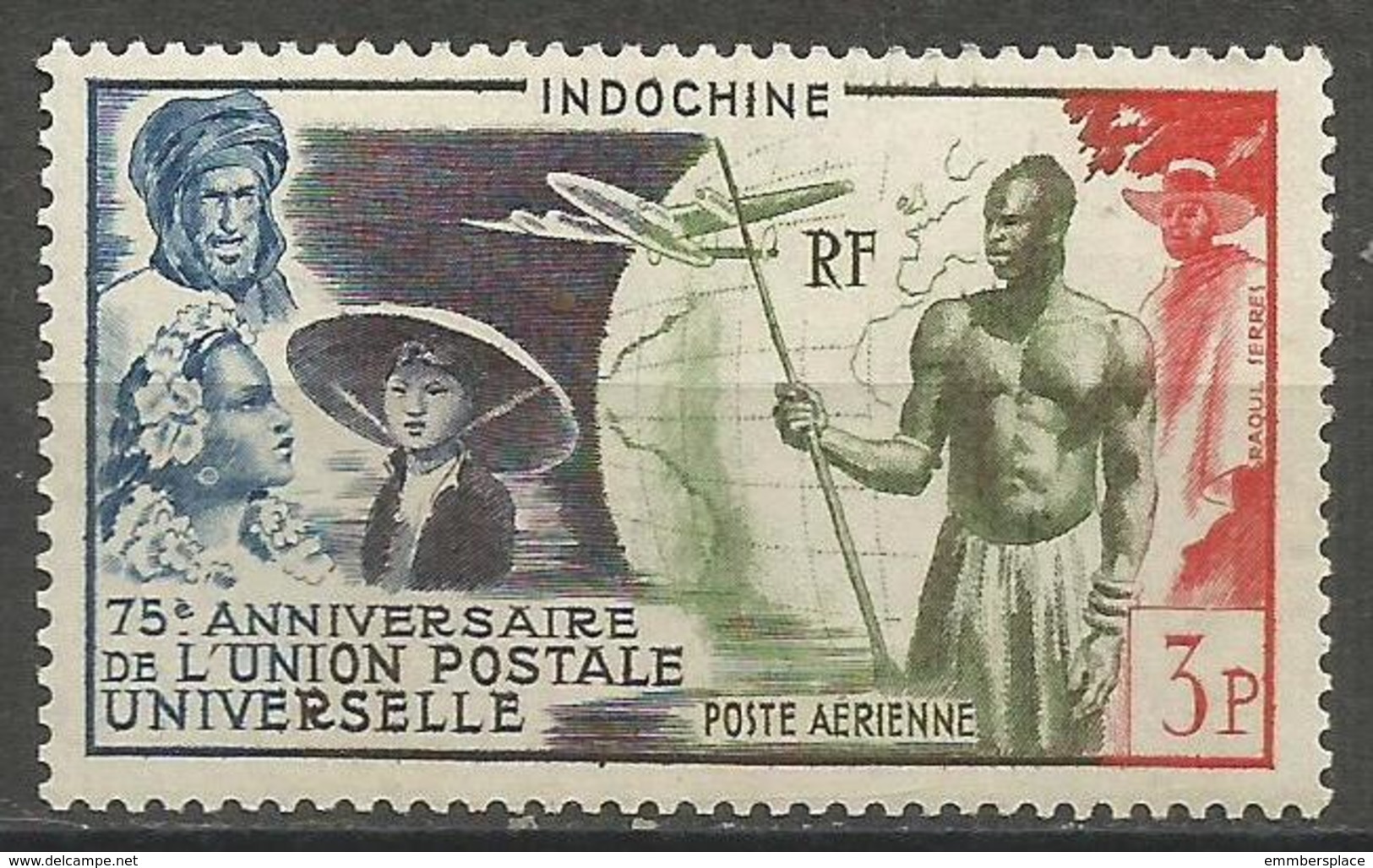 Indo China - 1949 UPU 3p MNH **    Sc C26 - Unused Stamps