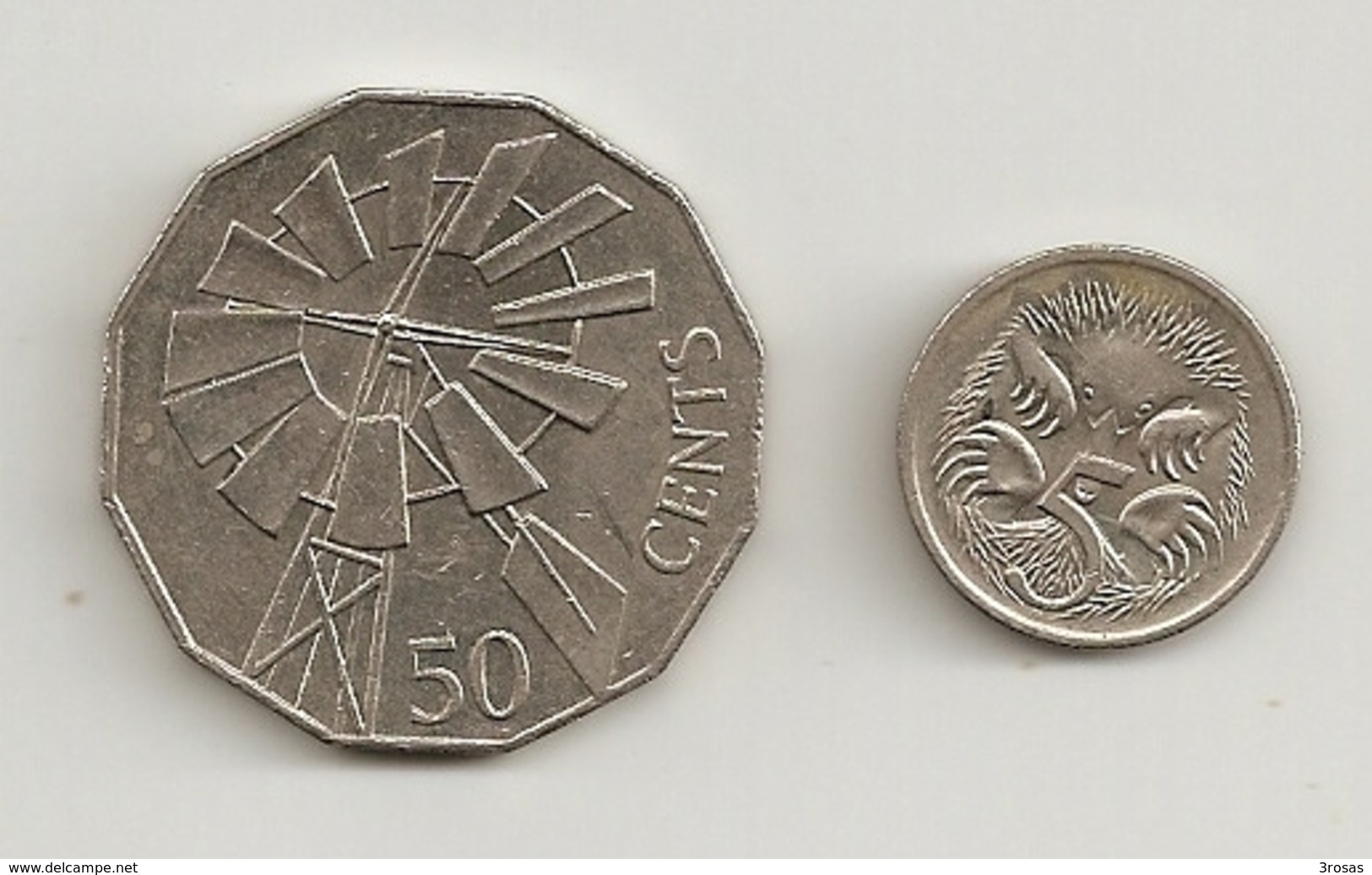 Australia 2 Coins 50c With Moulin Windmill - 50 Cents