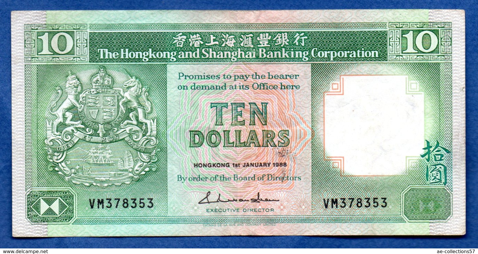 Hong Kong -  10 Dollars      - état TTB - Hong Kong