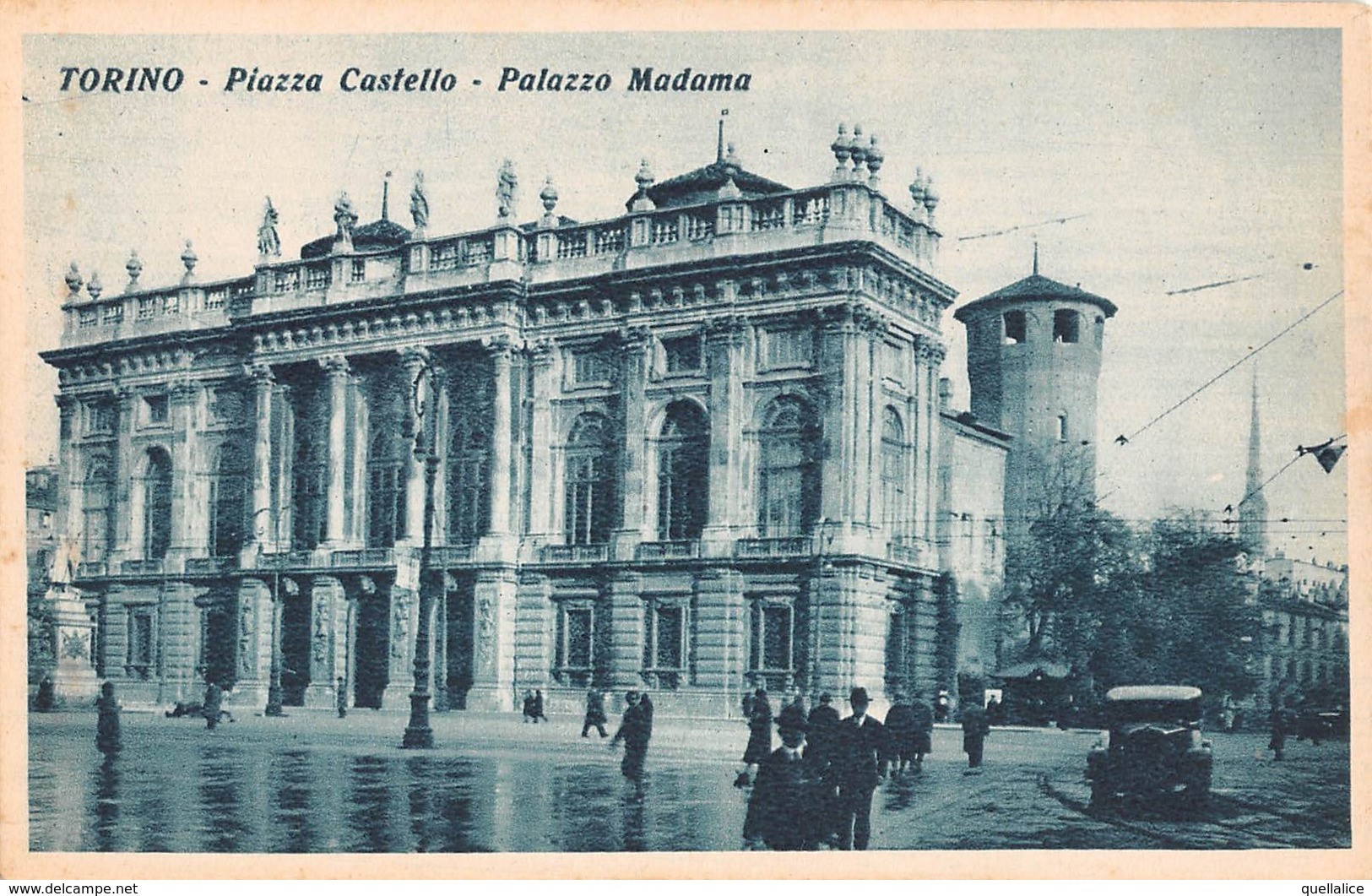 1017 "TORINO - PIAZZA CASTELLO - PALAZZO MADAMA" ANIMATA, AUTO.  CART  NON SPED - Places & Squares