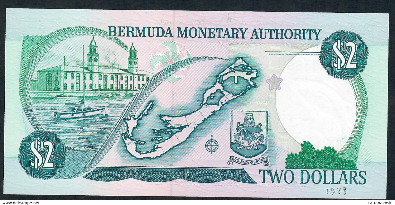 BERMUDA  LOW NUMBER P34a 2 DOLLARS 1988 # B/1 003699    UNC. - Bermudes