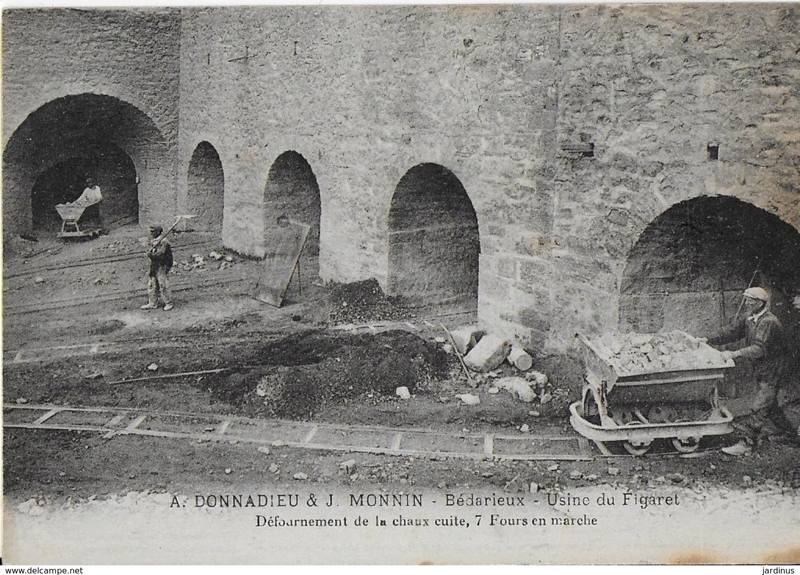 BEDARIEUX : Usine Du Figaret - Défournement De La Chaux Cuite -7 Fours En Activité. - Bedarieux