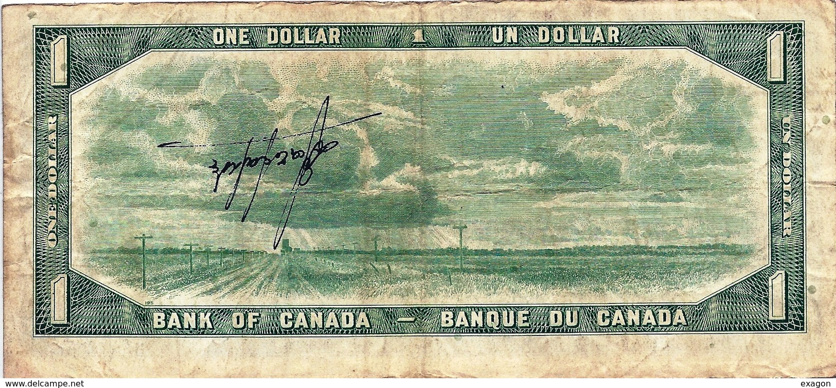 Banconota Da  1  DOLLARO  Del  C A N A D A - Anno  Ottawa 1954. - Canada