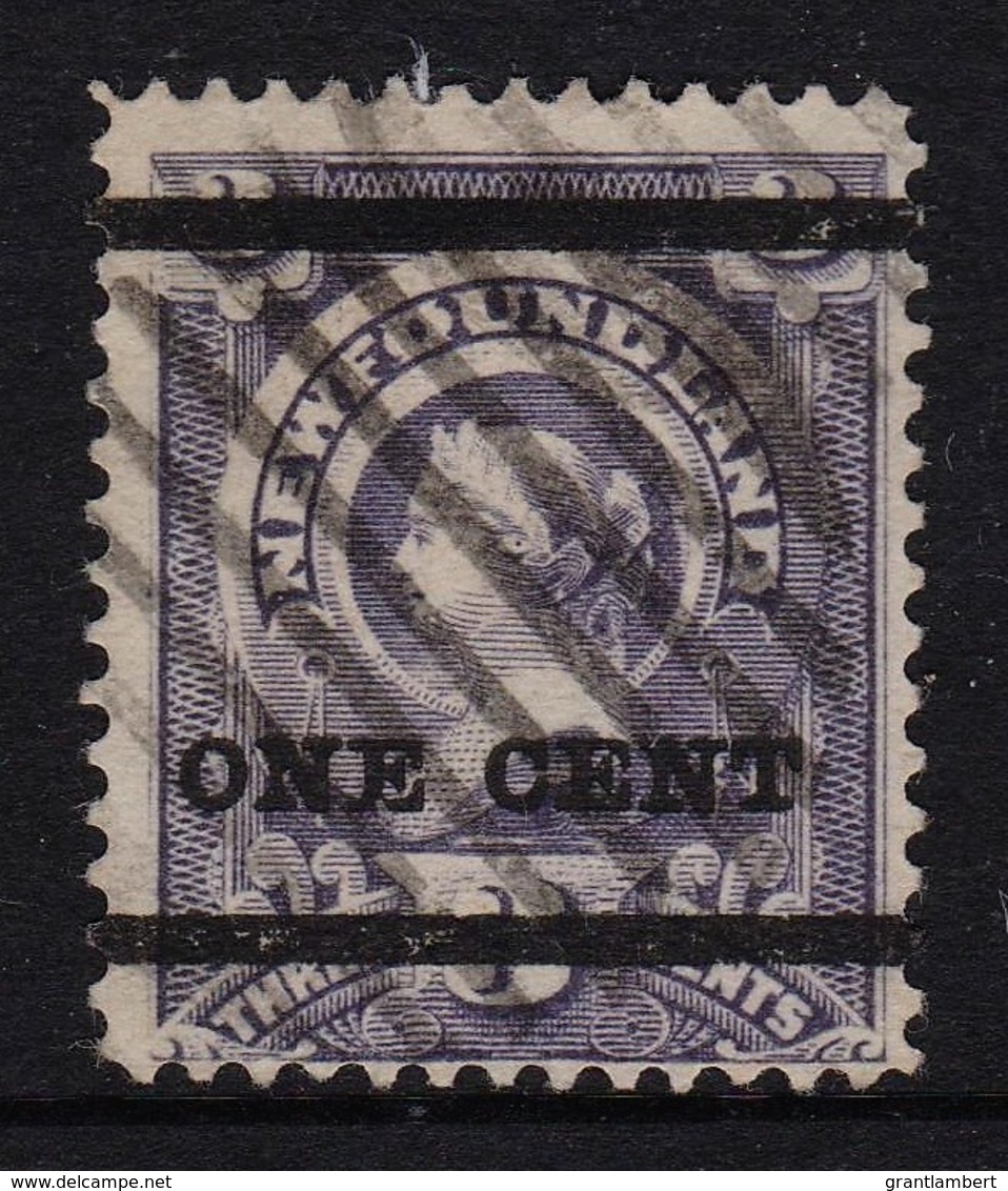 Newfoundland 1897 Victoria 1c OP On 3c Used Sc 75, SG 80 - 1865-1902