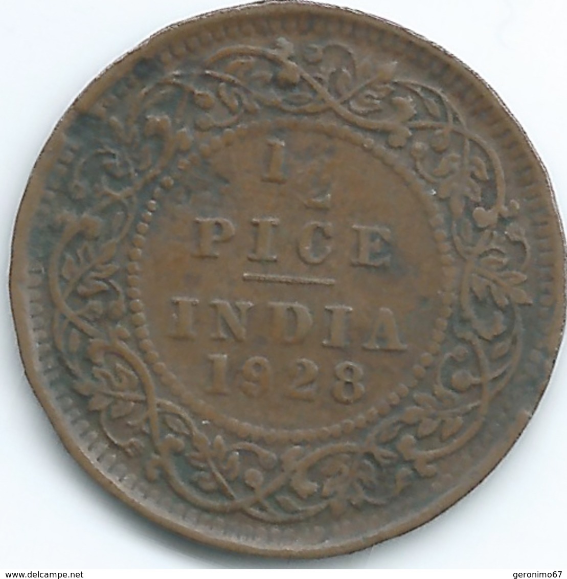 India - George V - 1928 - ½ Pice - KM510 - Inde