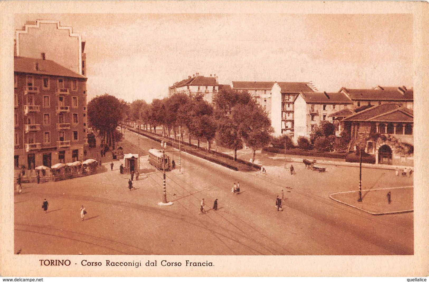 1028  "TORINO - CORSO RACCONIGI DAL CORSO FRANCIA"  ANIMATA, TRAMWAY.  CART  NON SPED - Autres & Non Classés