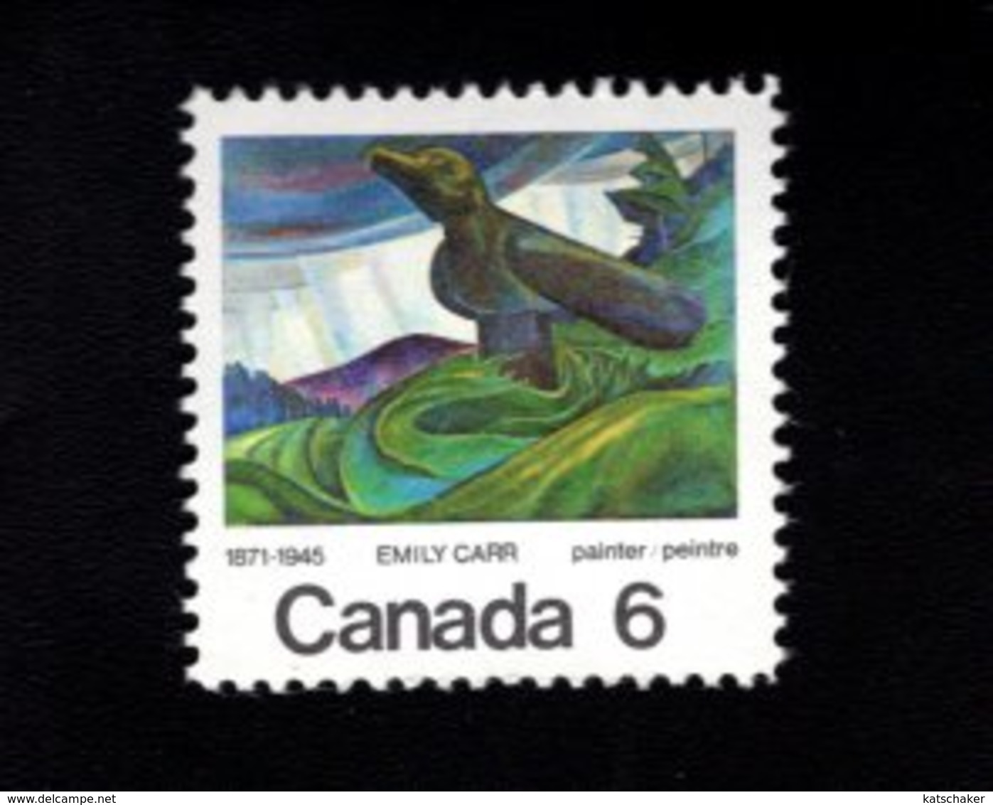 753820004 1971 SCOTT 532  POSTFRIS  MINT NEVER HINGED EINWANDFREI  BIG RAVEN BY EMILY CARR - Neufs