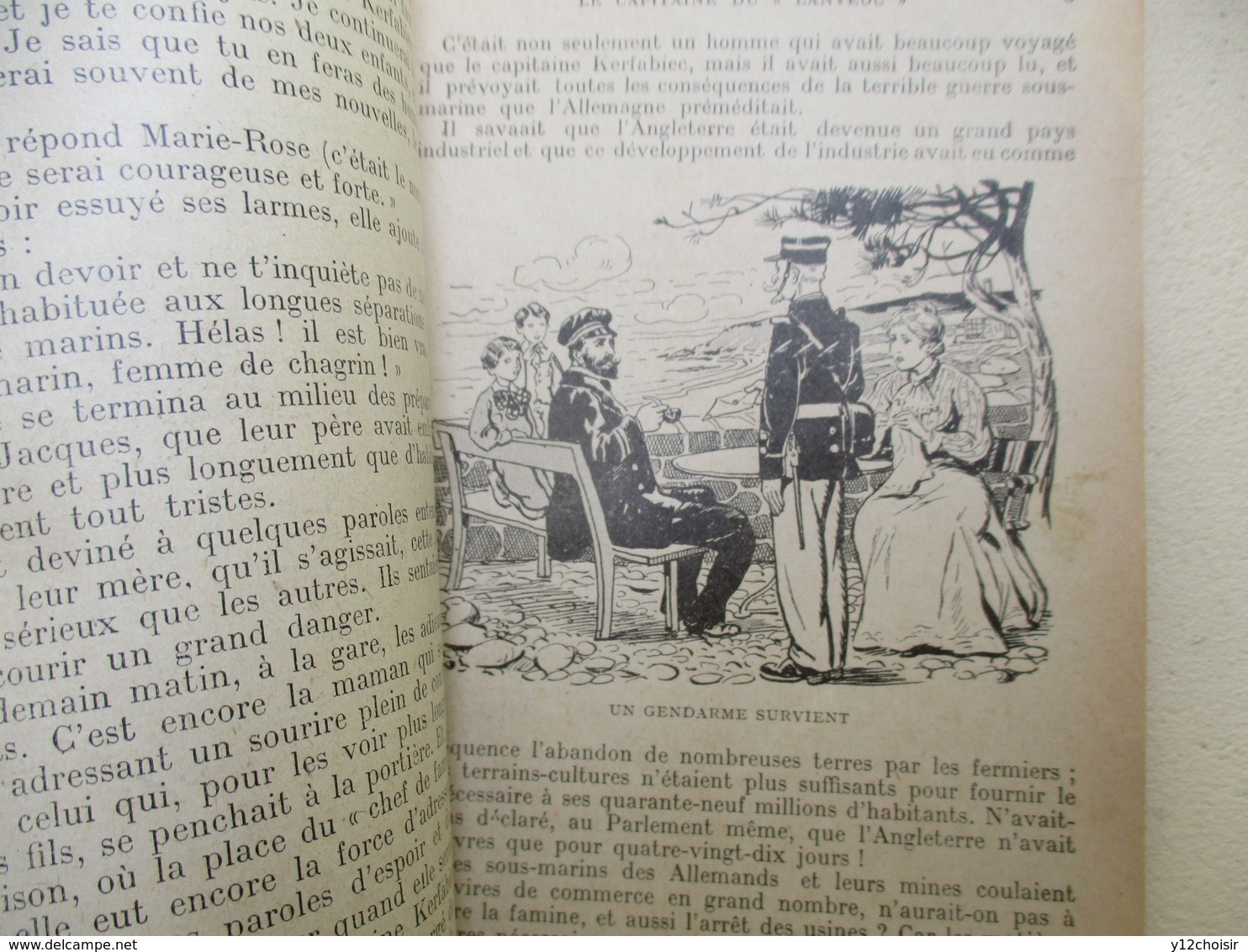 LES LIVRES ROSES POUR LA JEUNESSE N° 224 LE CAPITAINE DU LANVEOC SOUS MARIN CANON   LIBRAIRIE LAROUSSE GUERRE 14 18 - Français