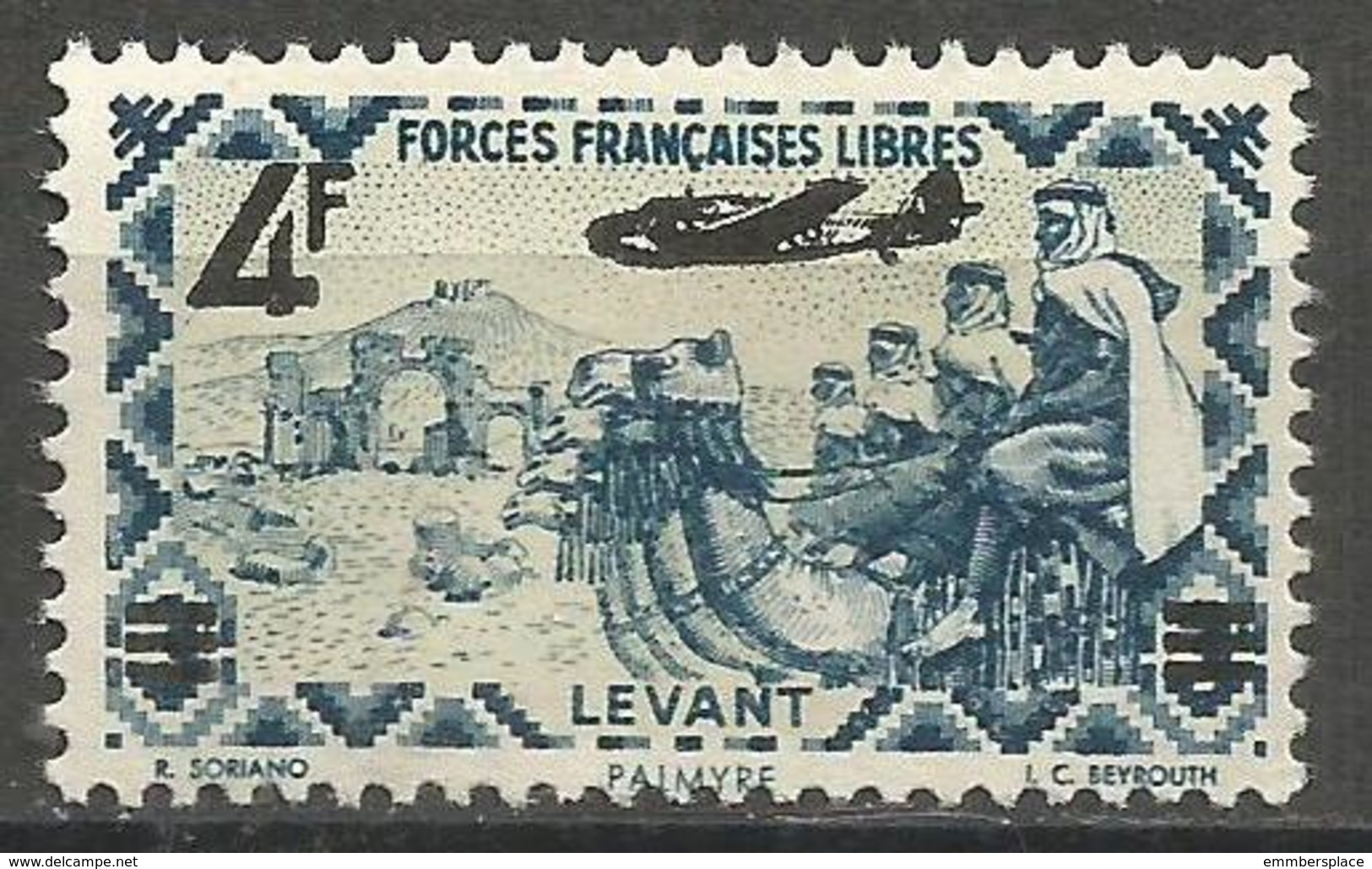 Levant - 1943 Airmail Surcharge MNH ** - Unused Stamps