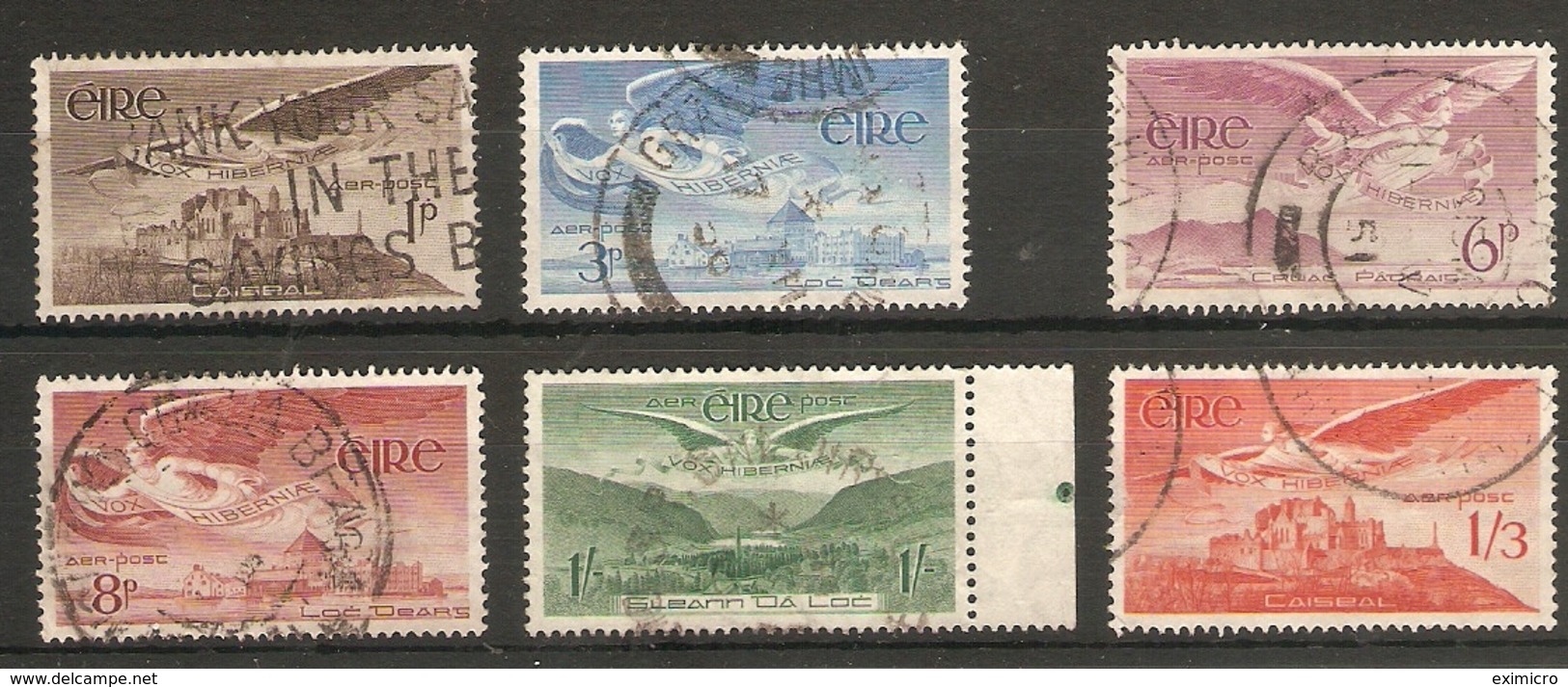 IRELAND 1948 - 1954 SET OF 6 STAMPS SG 140/143a FINE USED - Used Stamps