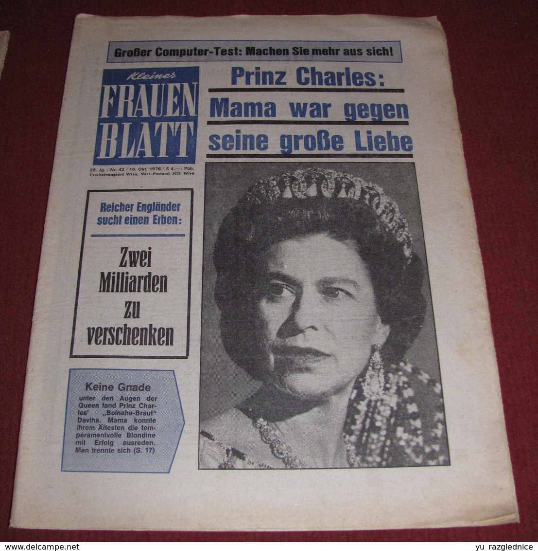 Queen Elizabeth II  KLEINES FRAUEN BLATT Austrian October 1976 ULTRA RARE - Other & Unclassified