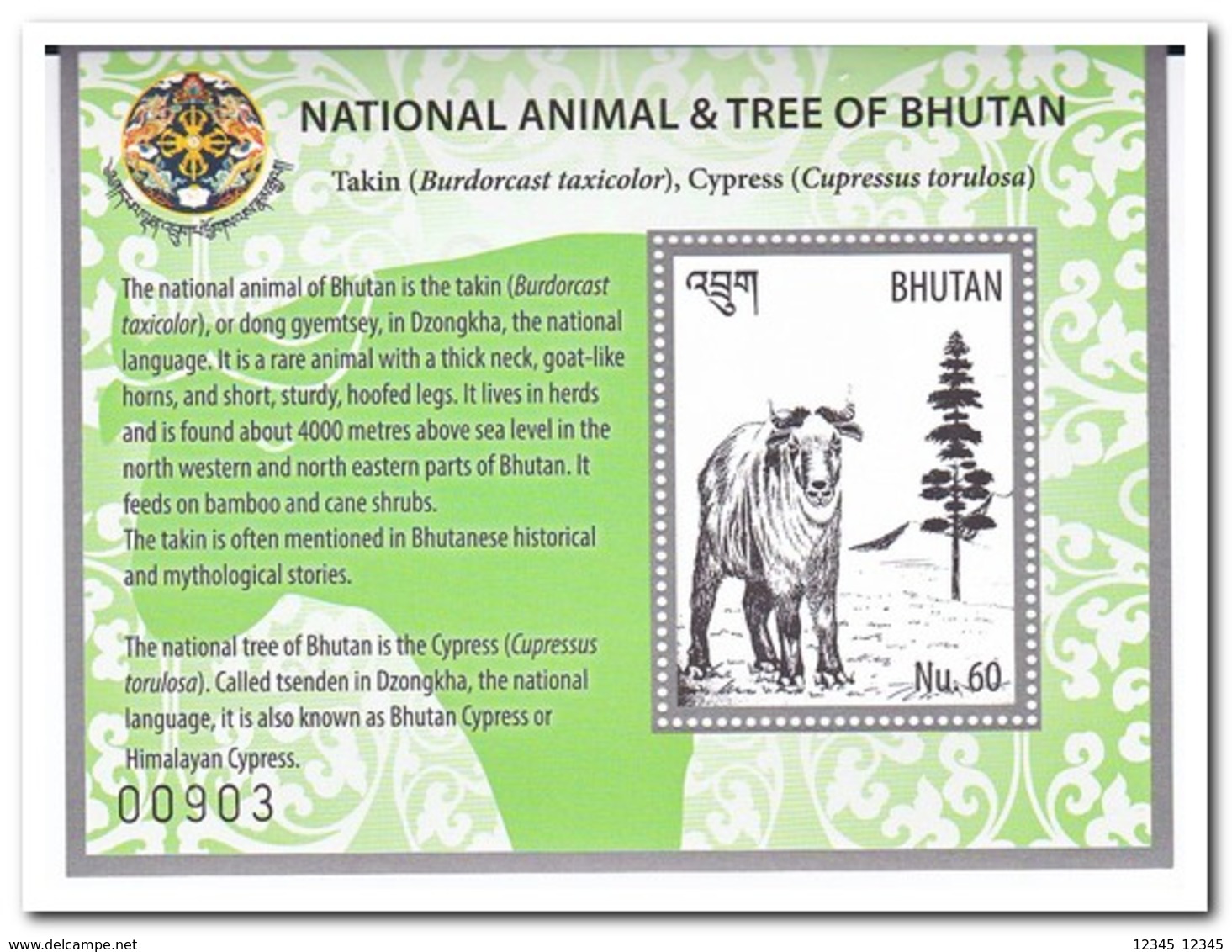 Bhutan 2018, Postfris MNH, Animals, Trees - Bhutan