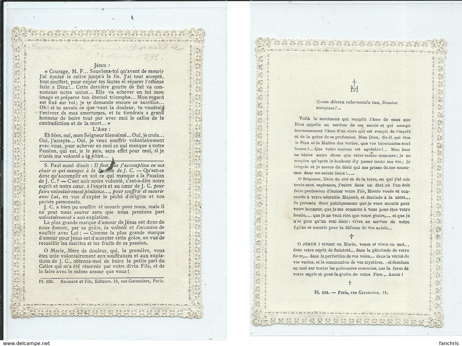 2 Images Pieuses Dentelées-Souvenir D'Ordination -Le Calice De L'expiation Volontaire - Devotion Images