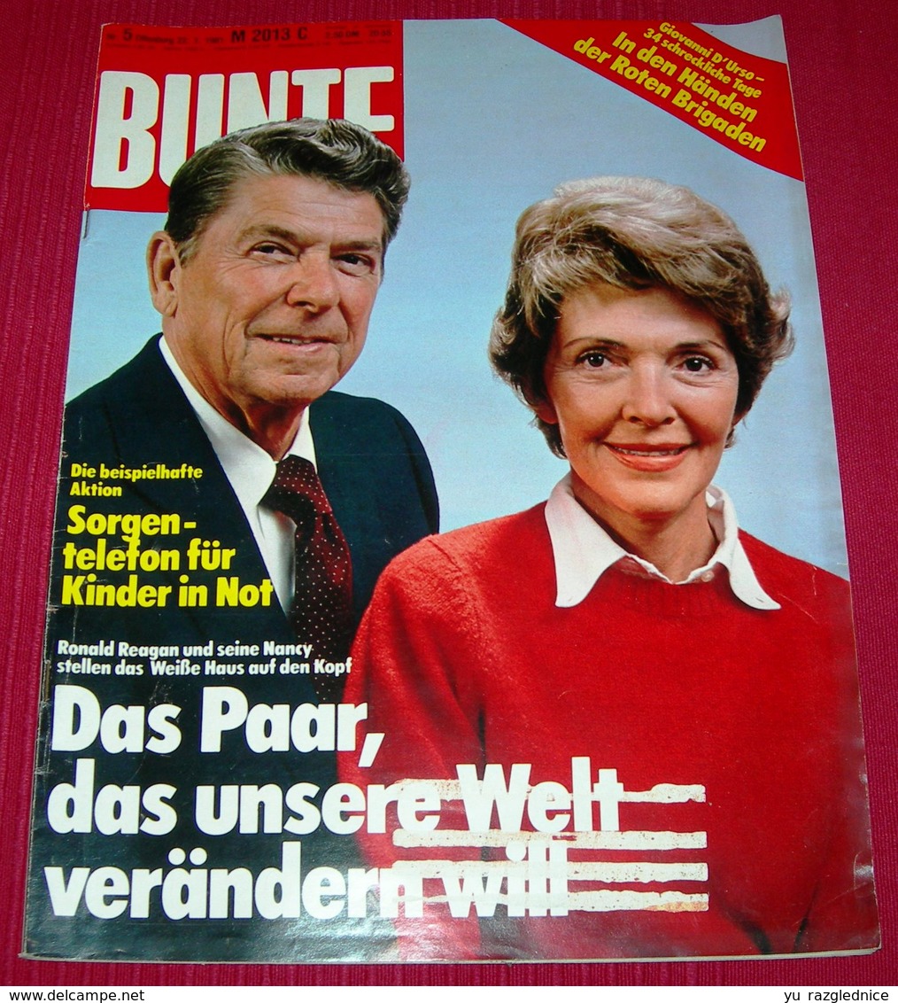 Ronald Reagan Nancy Reagan - BUNTE - German January 1981 RARE - Autres & Non Classés