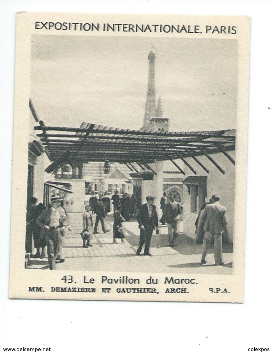 MAROC MORROCO Colonies Françaises Exposition Internationale 1937 Paris Chromo/photo77 X 63 Mm TB Didactique 2 Scans - Autres & Non Classés