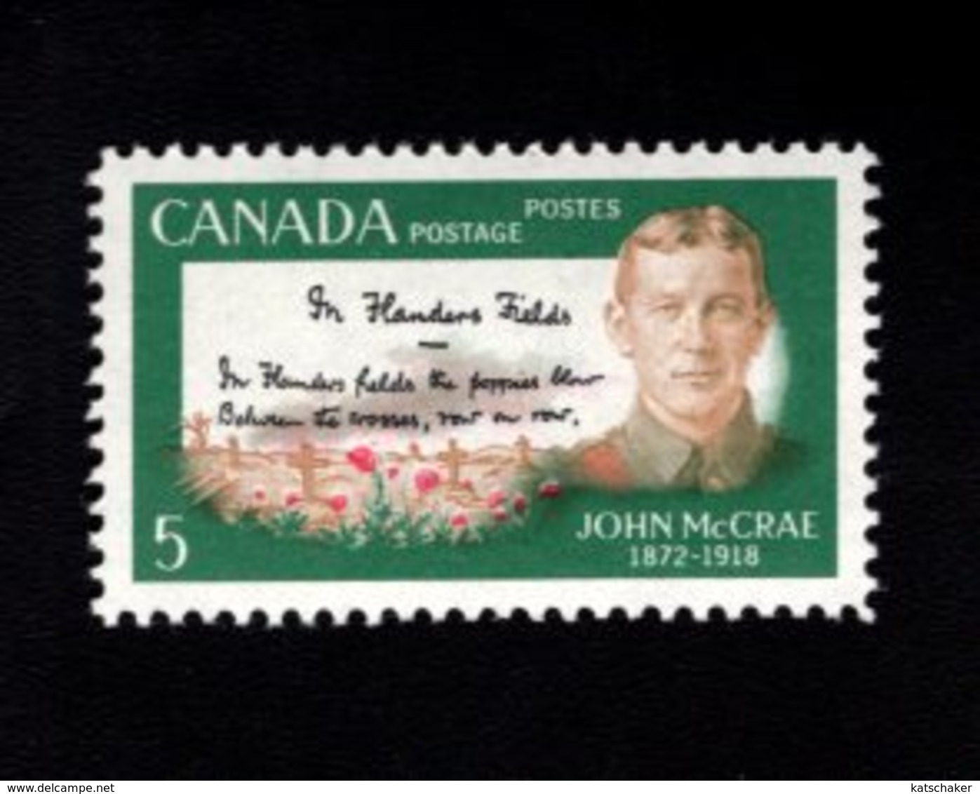 753863927 1969 SCOTT 487 POSTFRIS MINT NEVER HINGED EINWANDFREI XX  JOHN MCCRAE AND FLANDERS FIELDS - Neufs