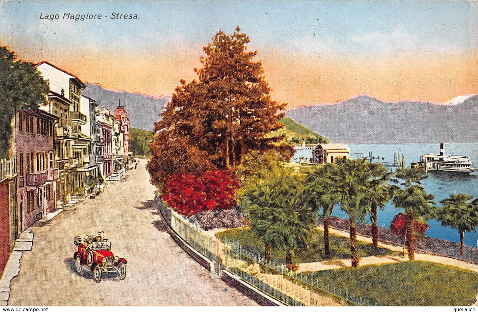 1068 "(VCO) STRESA - LAGO MAGGIORE" ANIMATA, AUTO. CART  SPED 1920 - Verbania