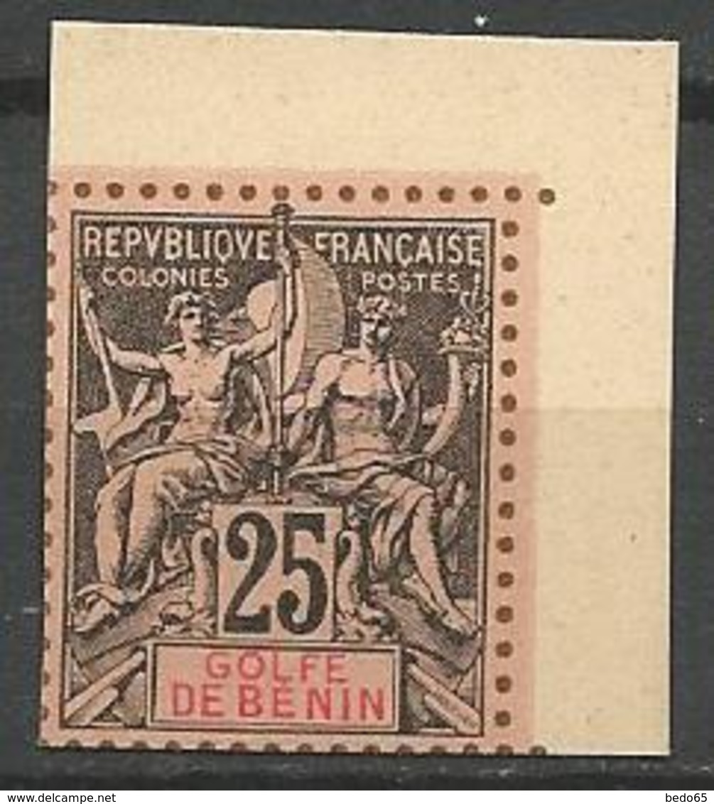 BENIN TYPE GROUPE / TIRAGE SUR BRISTOL  N° 27 Coin De Feuille NEUF(*)  SANS  CHARNIERE / ( MNH ) - Ungebraucht