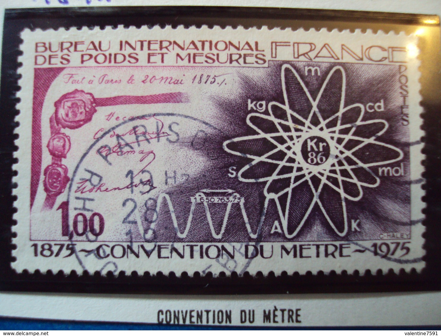 1970-79-timbre Oblitéré N°  1844   "  Convention Du Mètre     "     0.40 - Gebruikt