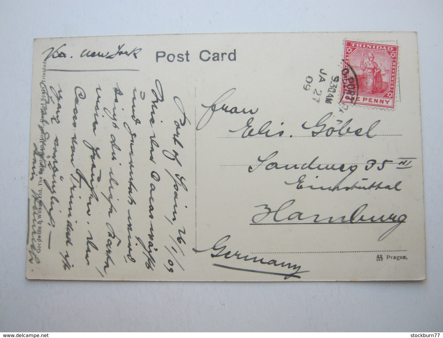 TRINIDAD , Postcard With Stamp Send To Germany 1909 - Trinidad