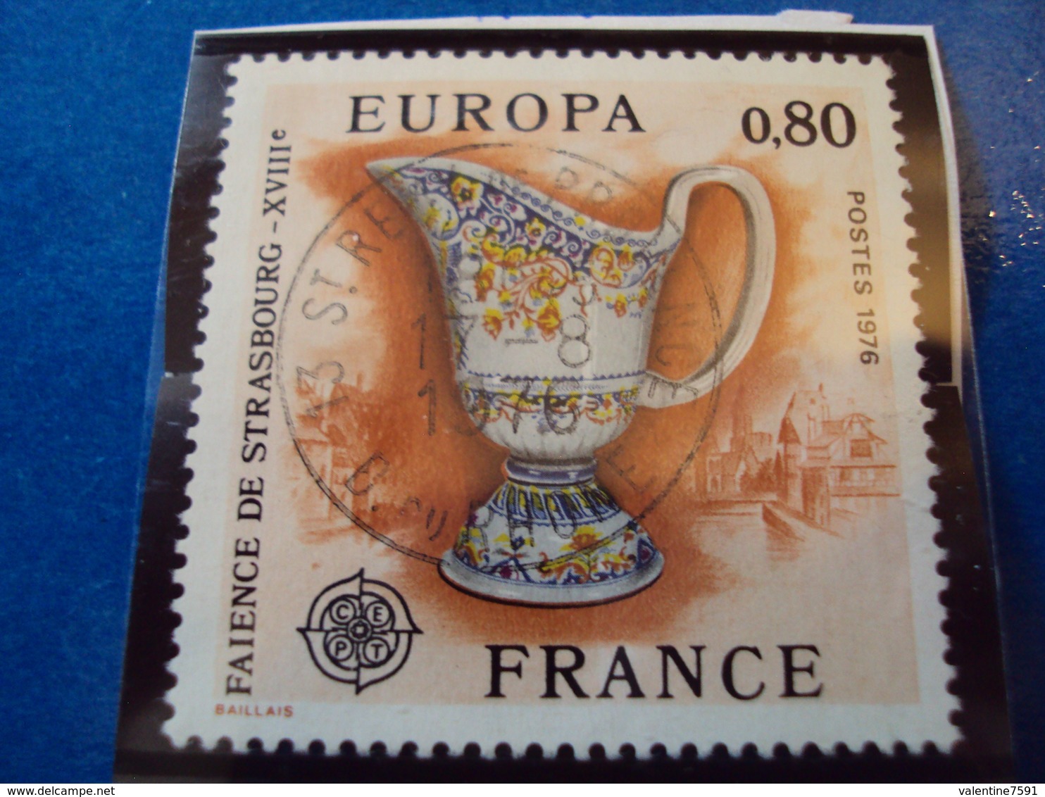 1970-79-timbre Oblitéré N°  1877   " Europa, Faience De Strasbourg,  0.80      "        0.50 - Oblitérés