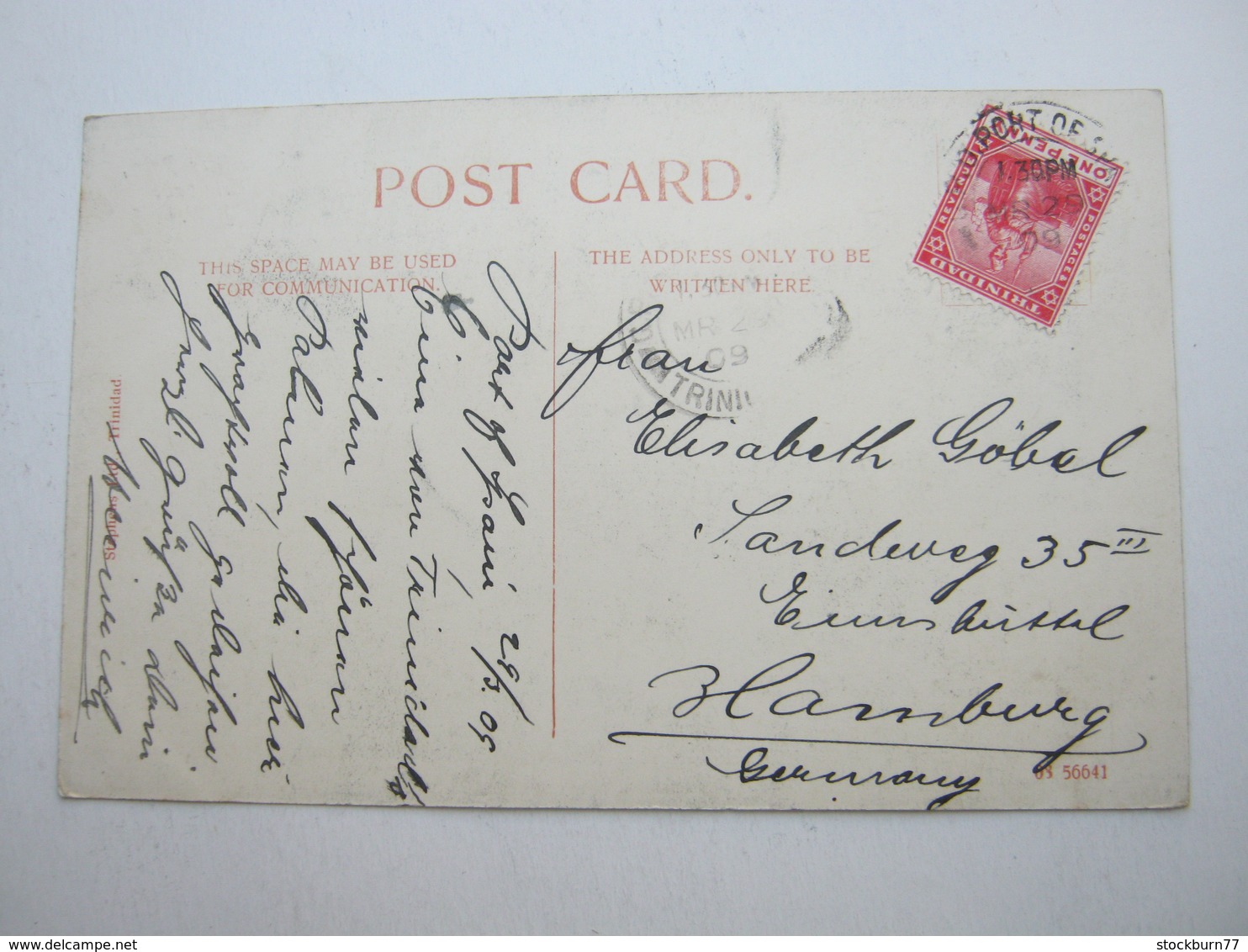 TRINIDAD , Postcard With Stamp Send To Germany 1909 - Trinidad